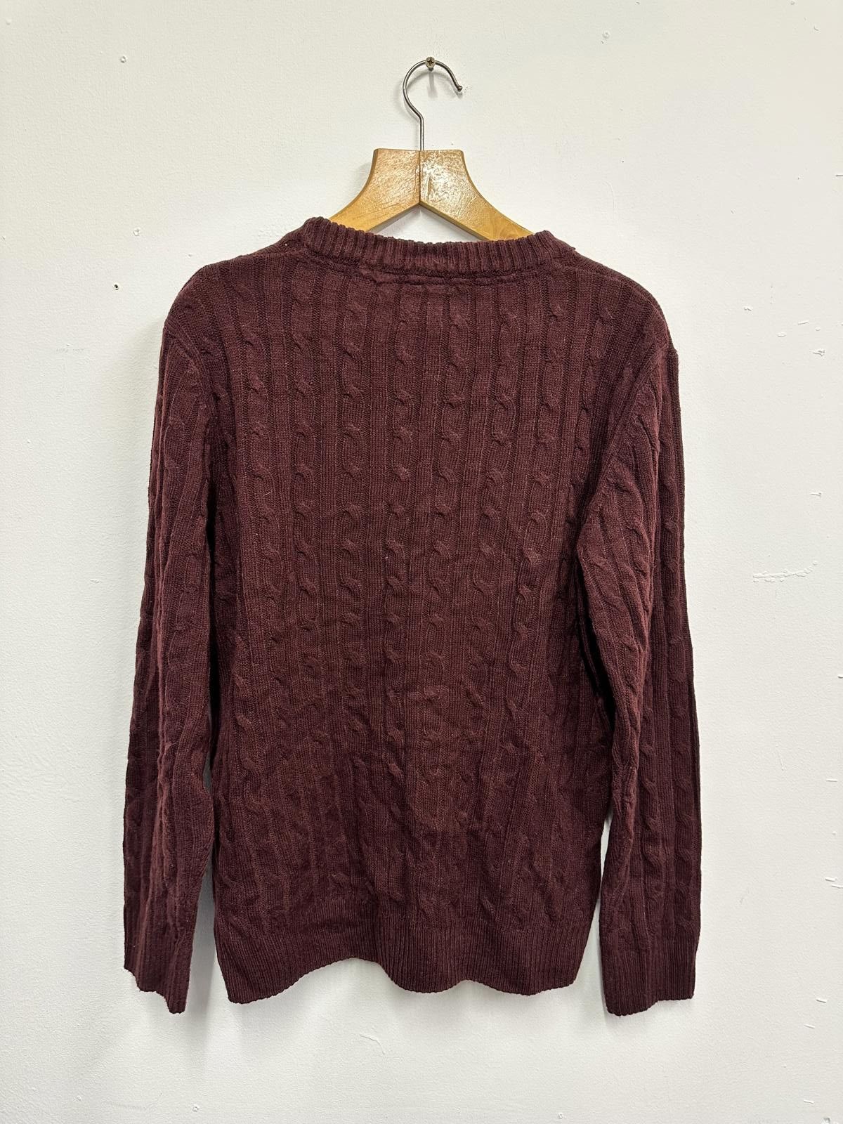 Lyle & Scott Lyle & Scott Burgundy Cable Knit Sweater Size XS Size US XL / EU 56 / 4 - 4 Thumbnail