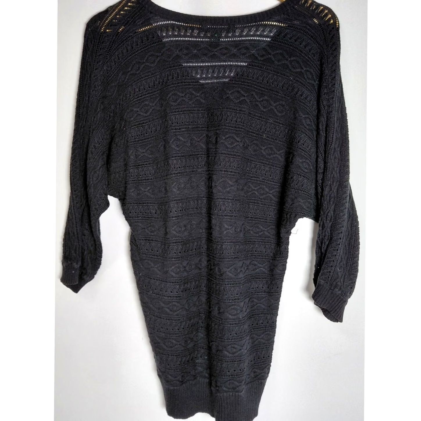 Ralph Lauren LAUREN RALPH LAUREN V-Neck Knit Sweater Black Solid 3/4 Sleeve Women Size M Size M / US 6-8 / IT 42-44 - 2 Thumbnail