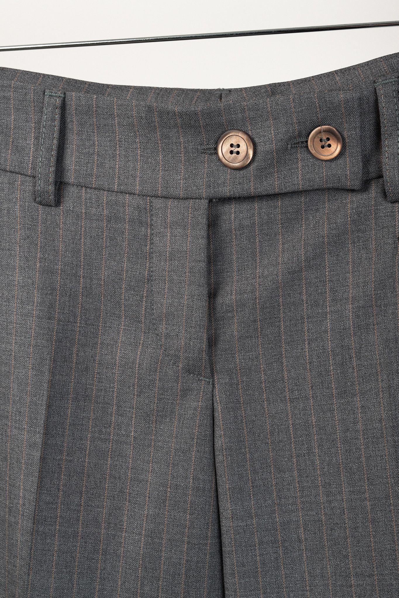 Brunello Cucinelli Brunello Cucinelli Pinstripe-Wool Straight-Leg Trousers Size 27" / US 4 / IT 40 - 8 Thumbnail