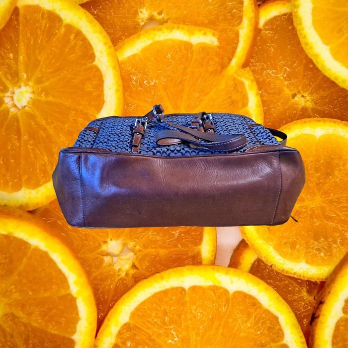 Coach Coach Navy Signature Jacquard British Tan Trim Tote F11527 Grailed