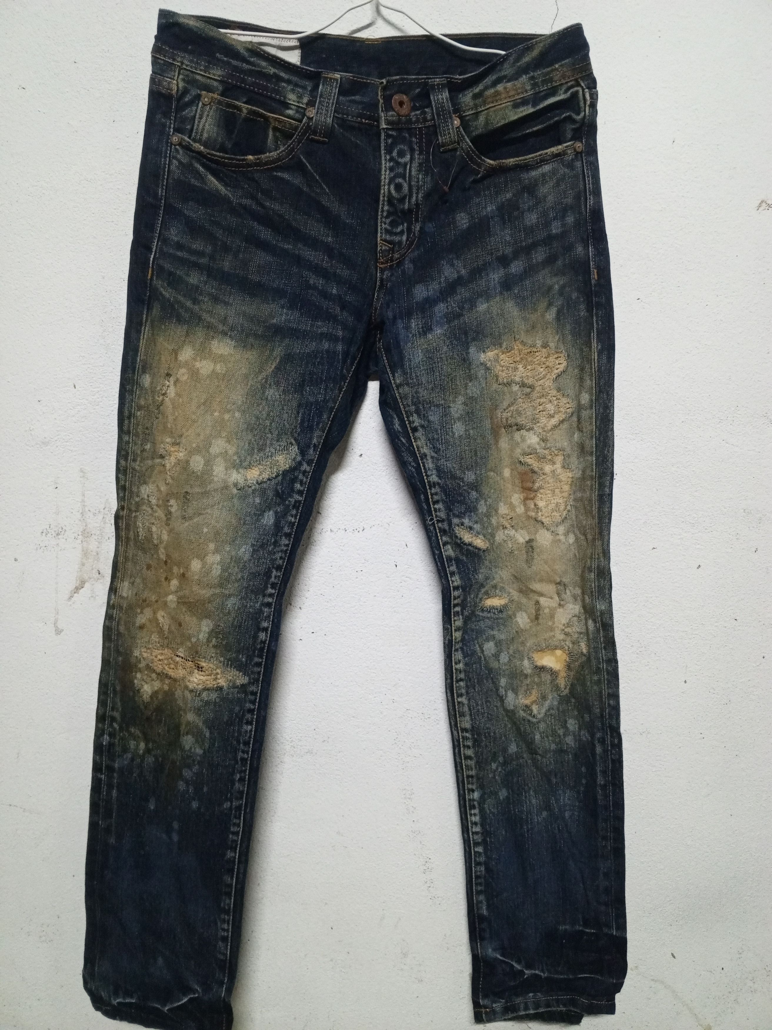 If Six Was Nine Painted Denim Slim Jeans Size US 30 / EU 46 - 1 Thumbnail