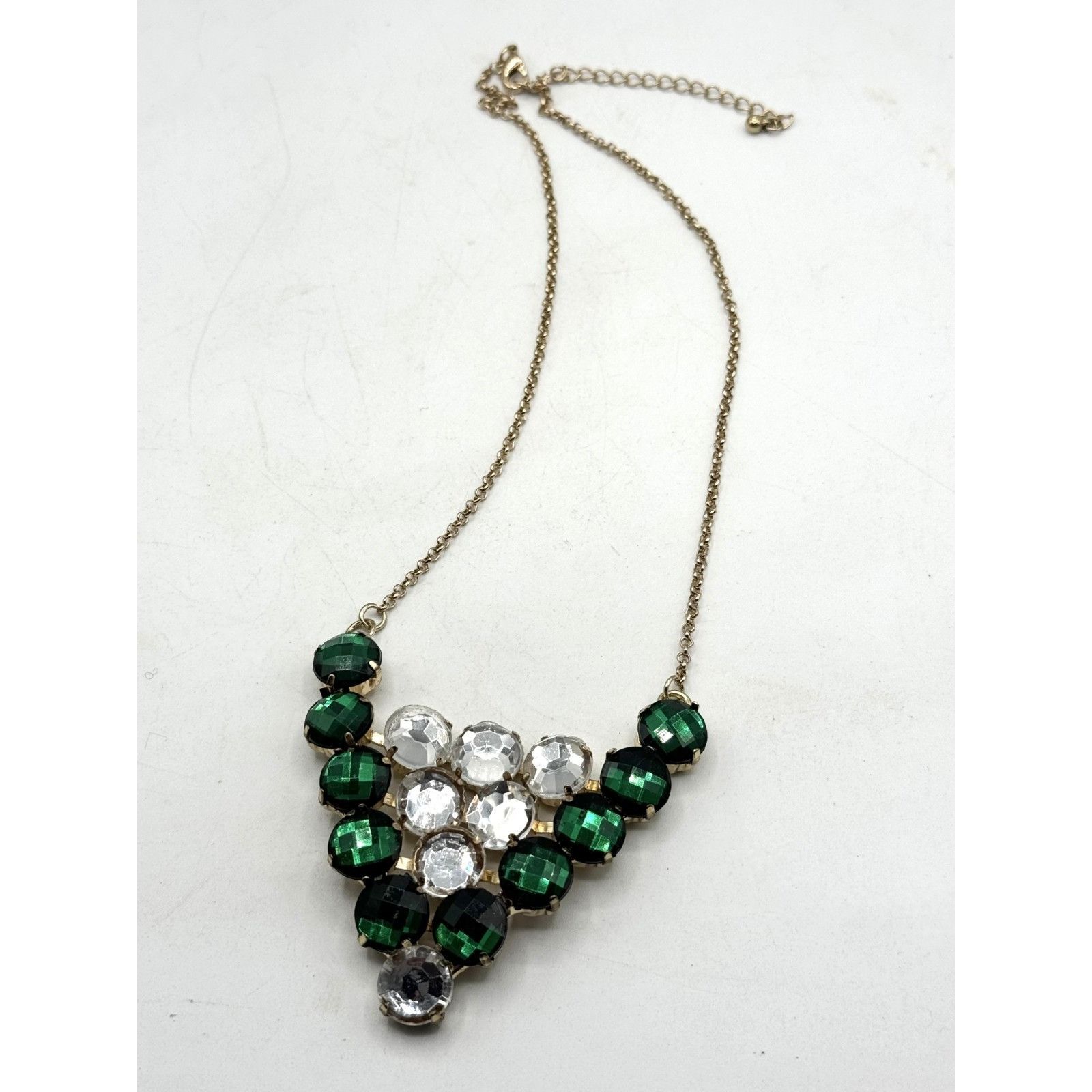 Other Green rhinestone triangle necklace Size ONE SIZE - 1 Thumbnail