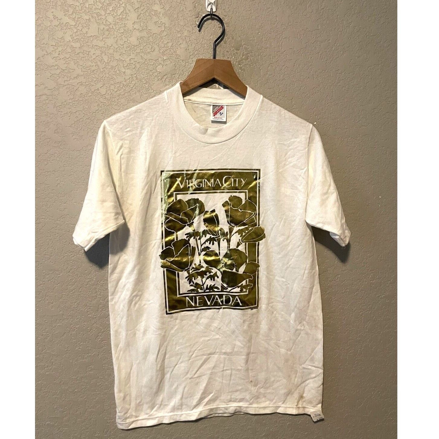 Jerzees Vintage Virginia City Nevada Shirt Reflective White M Tee Size US M / EU 48-50 / 2 - 1 Thumbnail