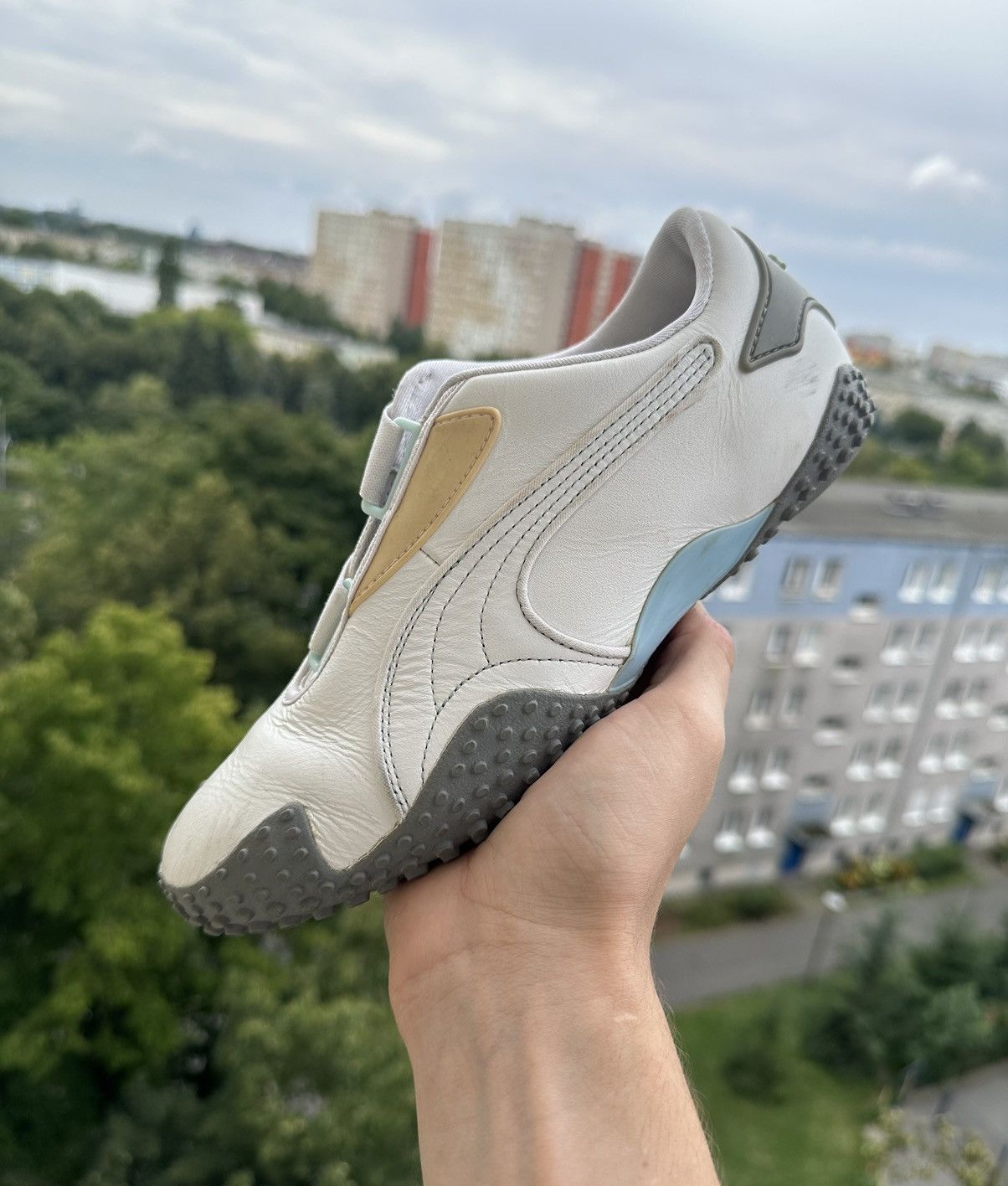 Puma Puma Mostro baby blue sample leather shoes velcro sneakers Size US 7.5 / IT 37.5 - 1 Thumbnail