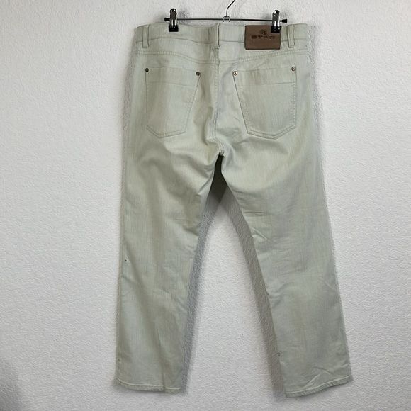 Etro Etro Cotton Mint Branded Leather Straight Leg Denim Jeans Size US 36 / EU 52 - 7 Thumbnail