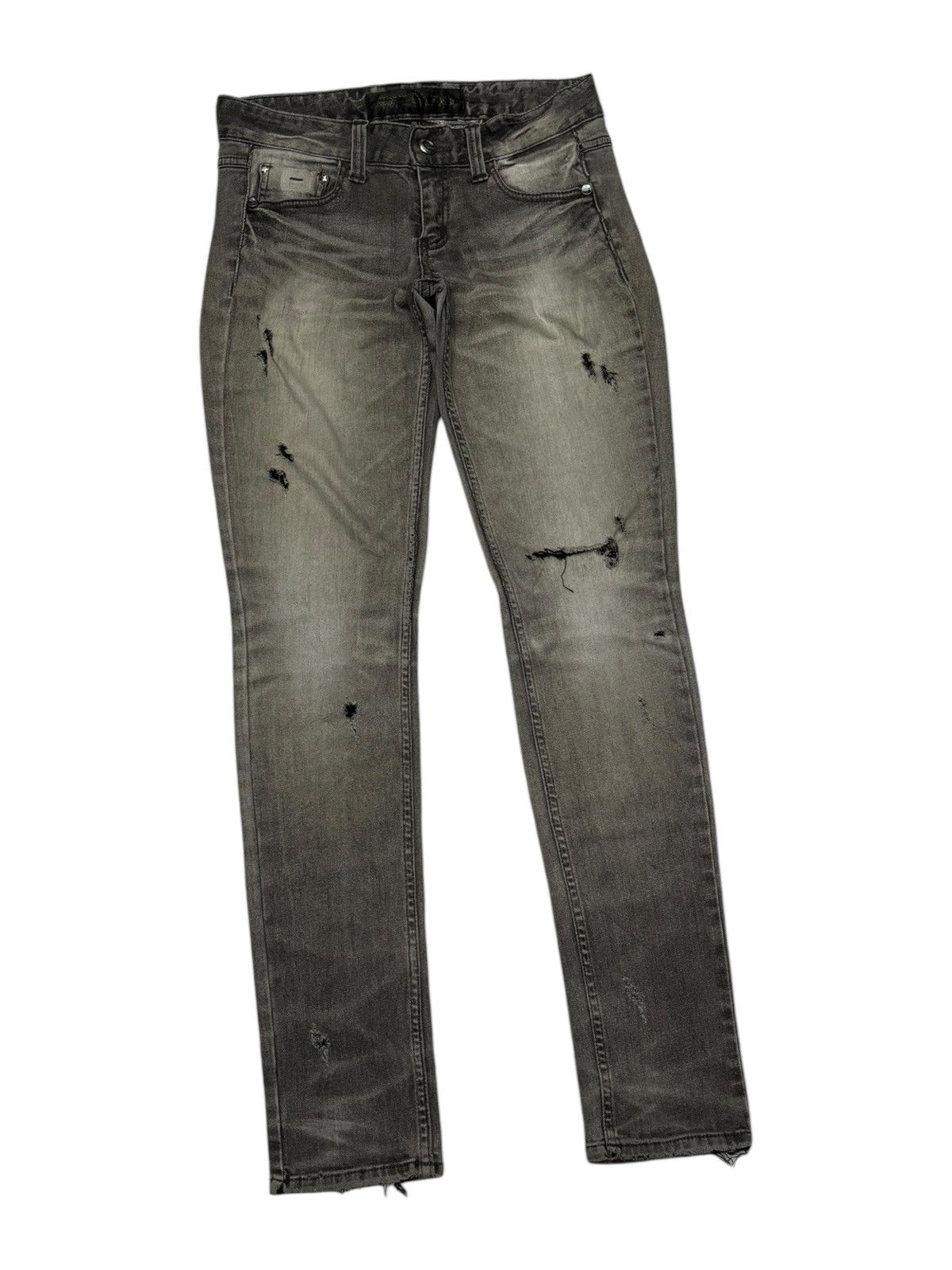 Ed Hardy RED PEPPER JEANS DISTRESS SMOKE BLACK JEANS Size 31" - 3 Thumbnail