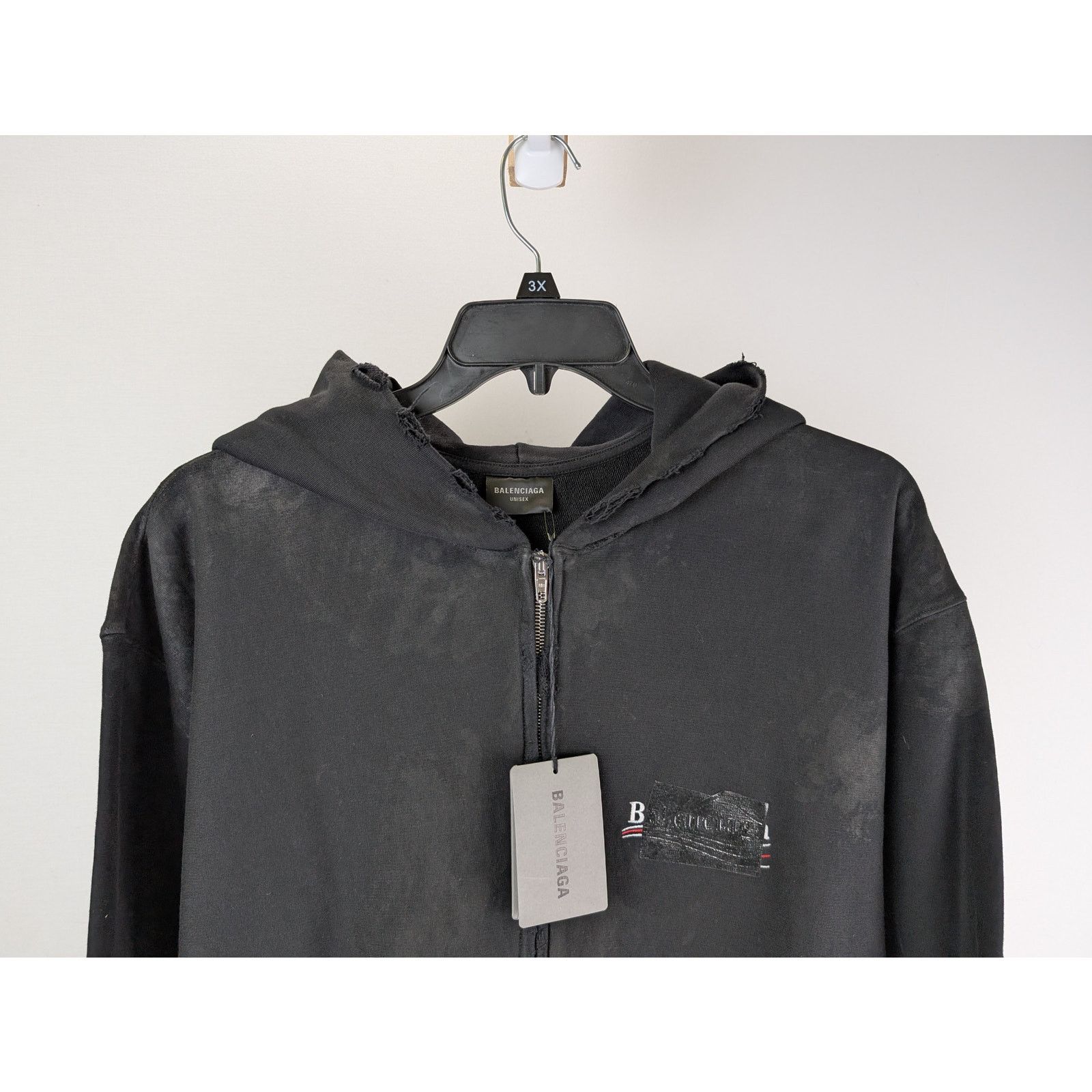 Balenciaga o1rshd1 Gaffer Med Moll Small Fit Zip up Hoodie Black Size US S / EU 44-46 / 1 - 2 Thumbnail