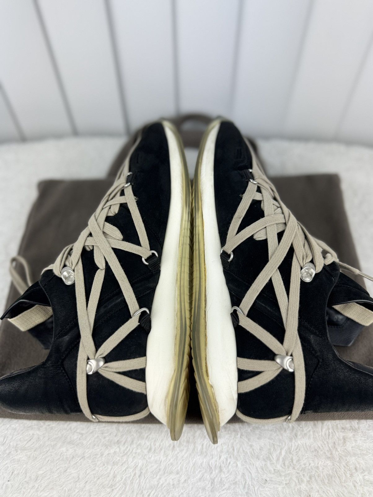 Rick Owens Rick Owens Megalace Runner – Black Size US 9 / EU 42 - 4 Thumbnail