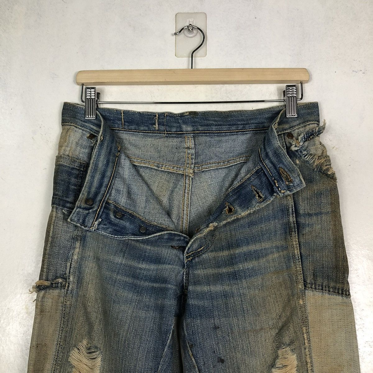 Japanese Brand 🔥VINTAGE BOWCUT FLARE DENIM PATCHWORK DESIGN ISSEY MIYAKE Size US 30 / EU 46 - 14 Thumbnail