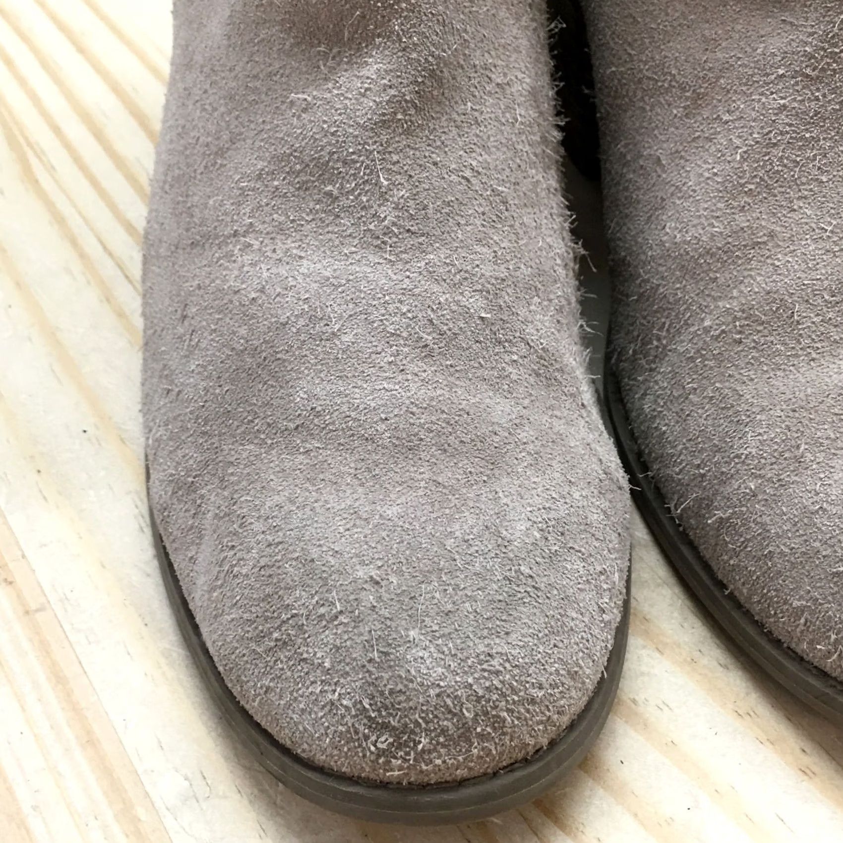 Toms TOMS Boots Womens 8 Lacy Casual Back Zip Ankle Bootie Taupe Suede Heels Size US 8 / IT 38 - 6 Thumbnail