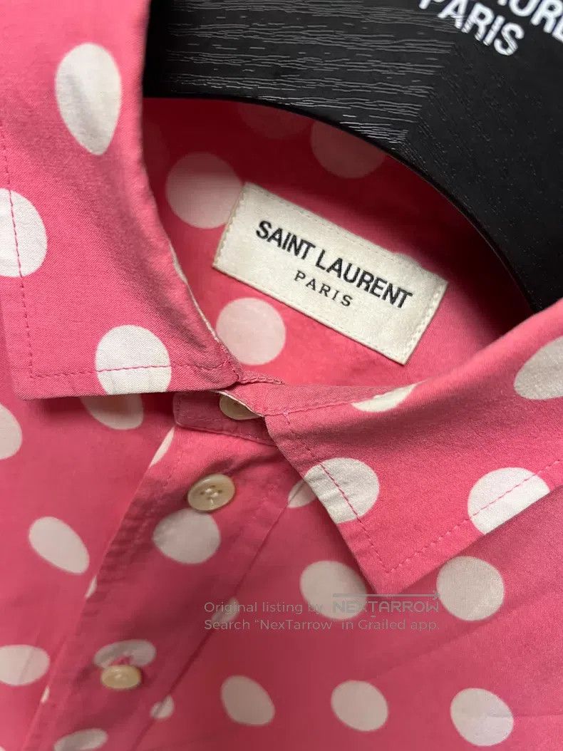 Saint Laurent Paris Saint Laurent Paris Pink Polka Dot Shirt i Size XS / US 0-2 / IT 36-38 - 3 Thumbnail