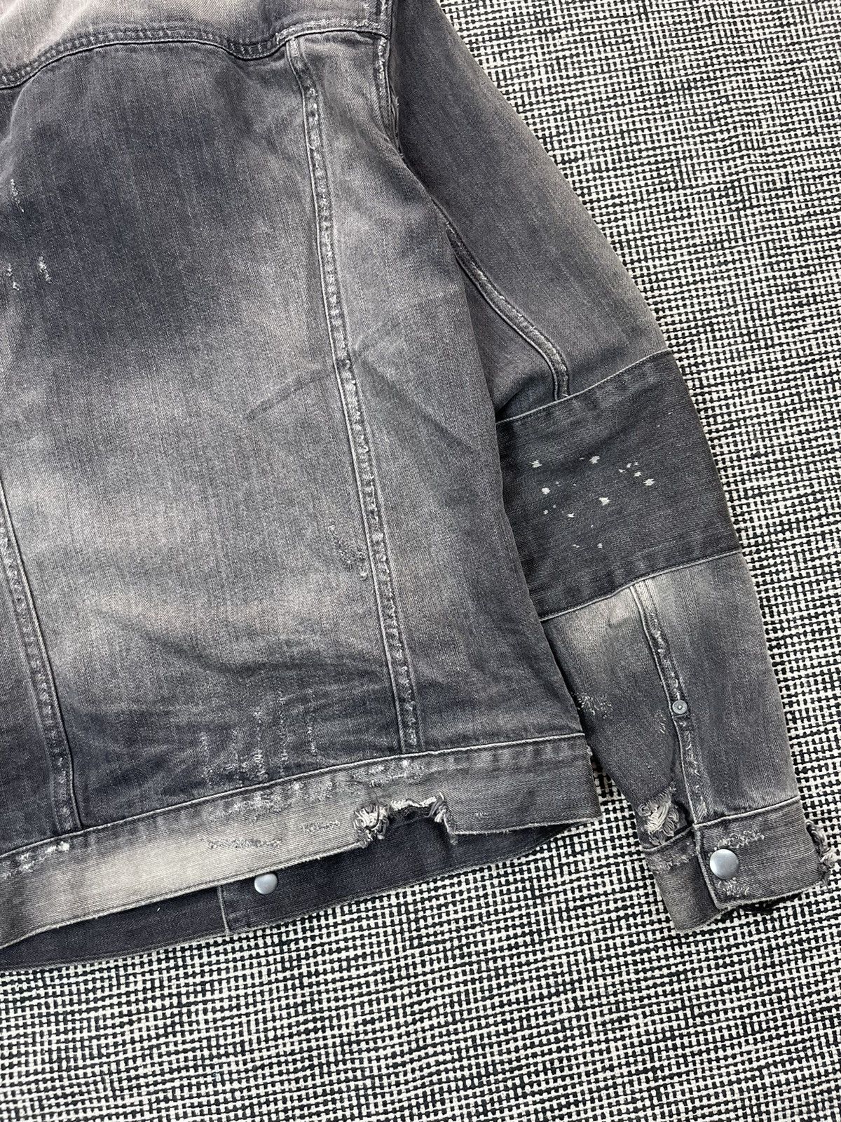 Other ➕ Allsaints distressed black faded washed denim jacket Size US XS / EU 42 / 0 - 8 Thumbnail