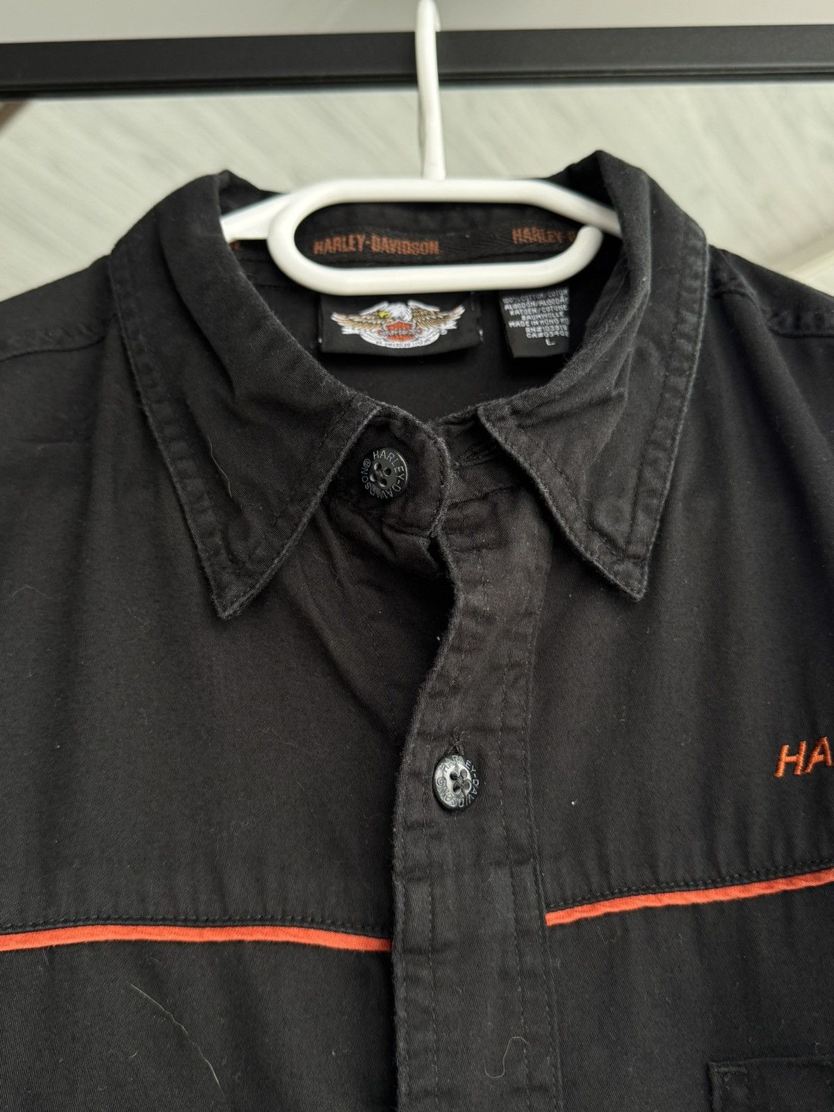 Harley Davidson Vintage Harley-Davidson Moto Short Sleeve Shirt Sz L Size US L / EU 52-54 / 3 - 8 Thumbnail