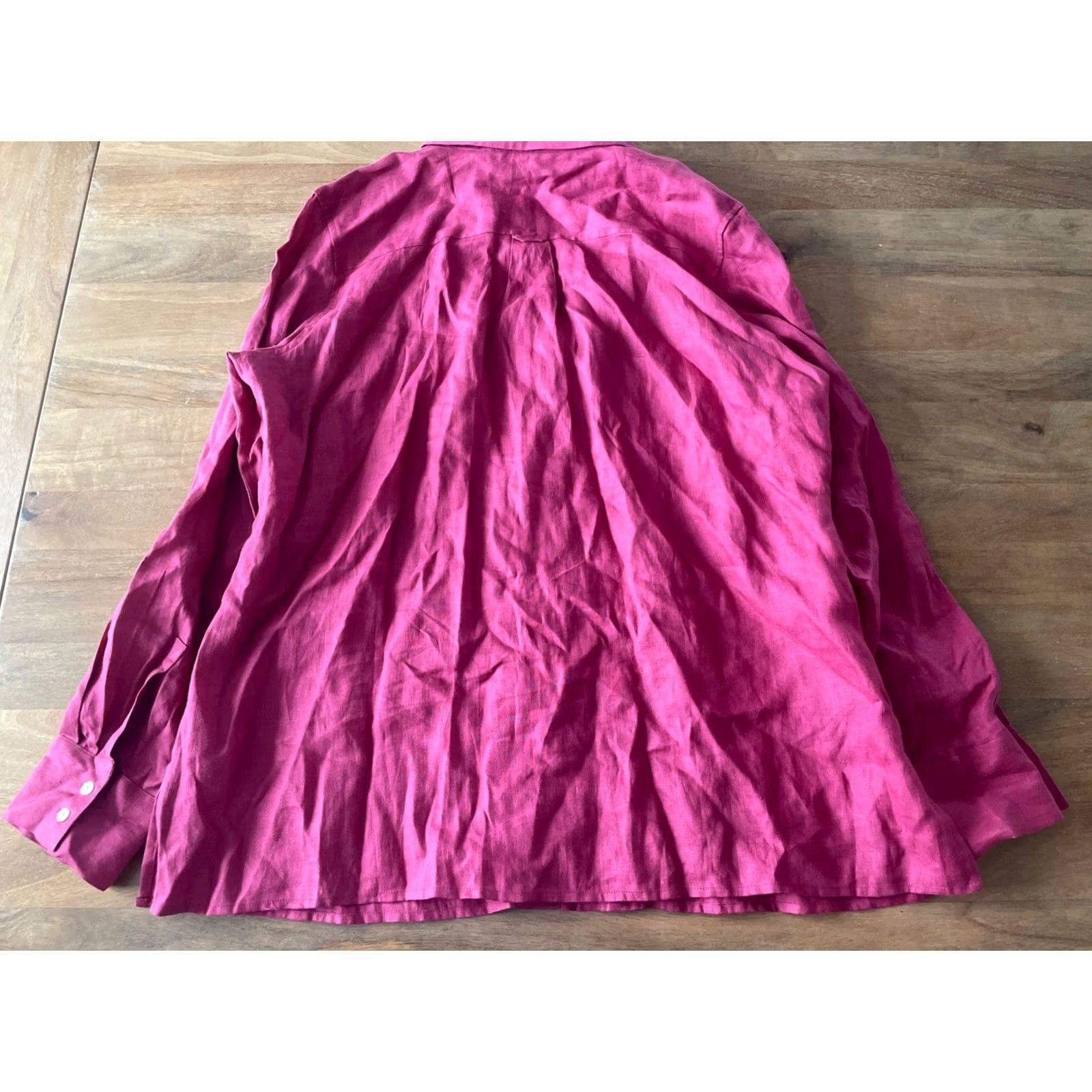 Talbots Talbots 100% Linen Blouse Womens Size 16 Pink Long Sleeve Button Up Shirt Size XXL / US 16-18 / IT 52-54 - 2 Thumbnail