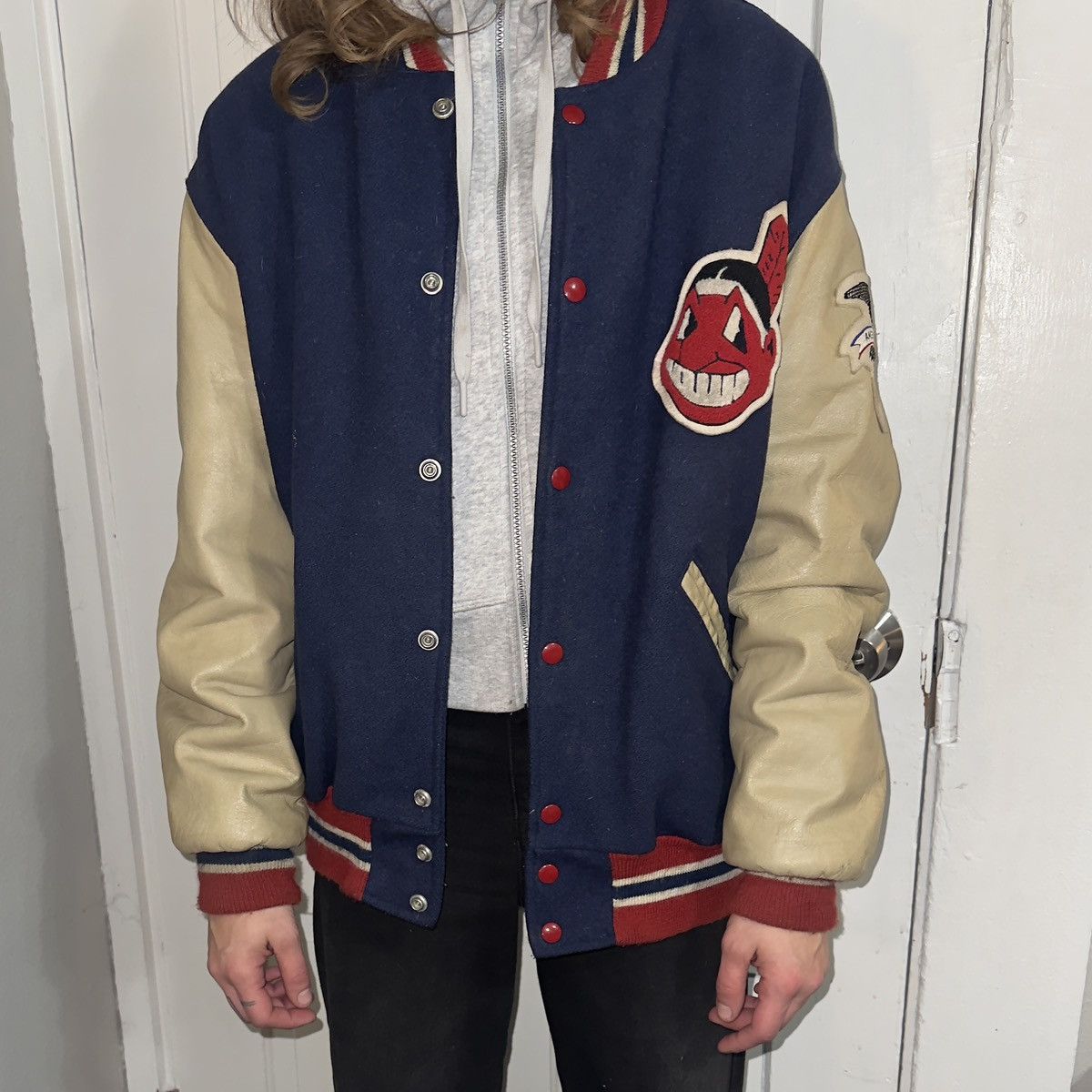 MLB Cleveland Indians Vintage Varsity Jacket Size US L / EU 52-54 / 3 - 1 Thumbnail