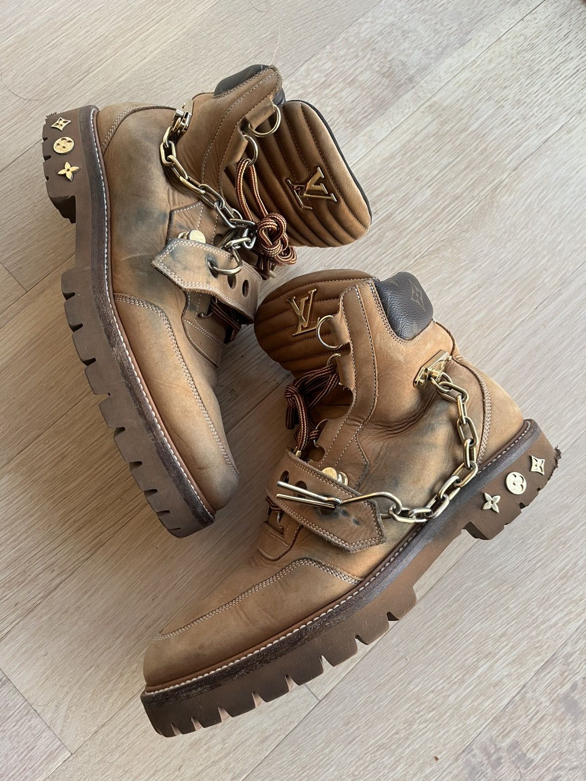 Louis Vuitton Louis Vuitton Monogram Nubuck Oberkampf Ankle Boot 75LVS630 Grailed