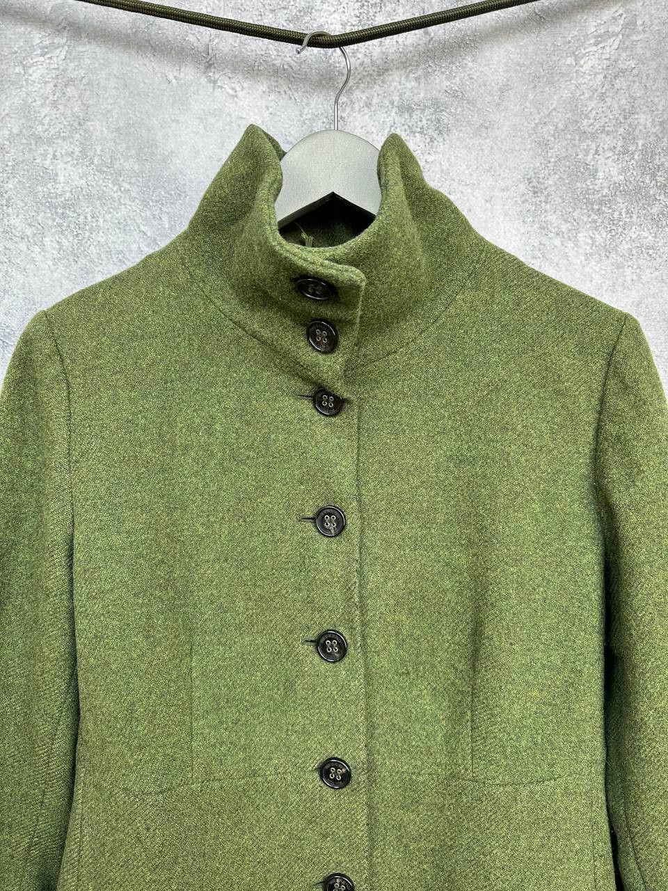 Weekend Max Mara Weekend Max Mara Wool Coat Green Button Front Mid Length Size S / US 4 / IT 40 - 5 Thumbnail