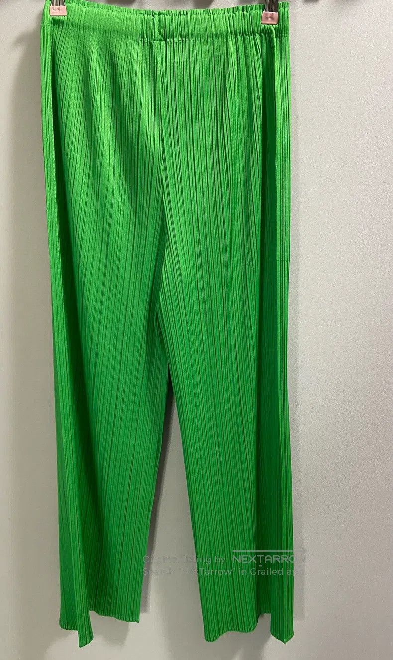 Issey Miyake Issey Miyake size:3 Green Trousers Size 22" - 3 Thumbnail