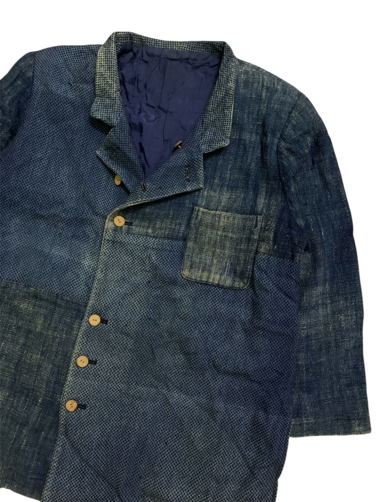 Indigo × Japanese Brand × Vintage Vintage Japanese Indigo Blue Patchwork Jacket Size US XL / EU 56 / 4 - 4 Thumbnail