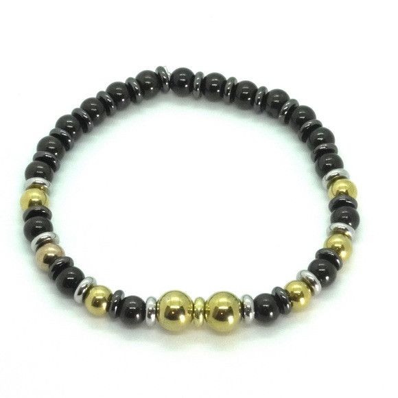 Other 6mm Stainless Steel Beaded Bracelet #BRB-181 Size ONE SIZE - 1 Thumbnail