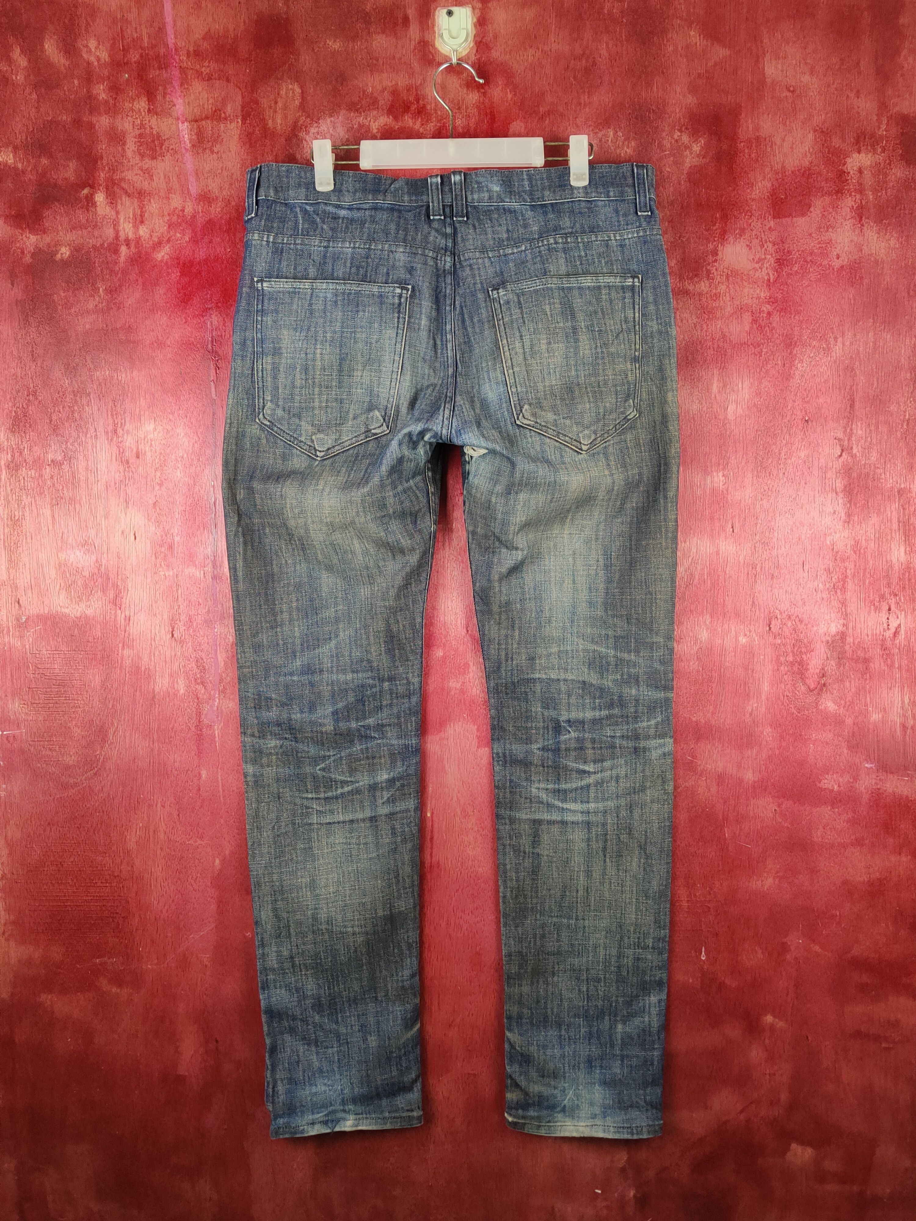 Japanese Brand Twentyone Dark Blue Distressed Ripped Jeans #S2145 Size US 35 - 7 Thumbnail