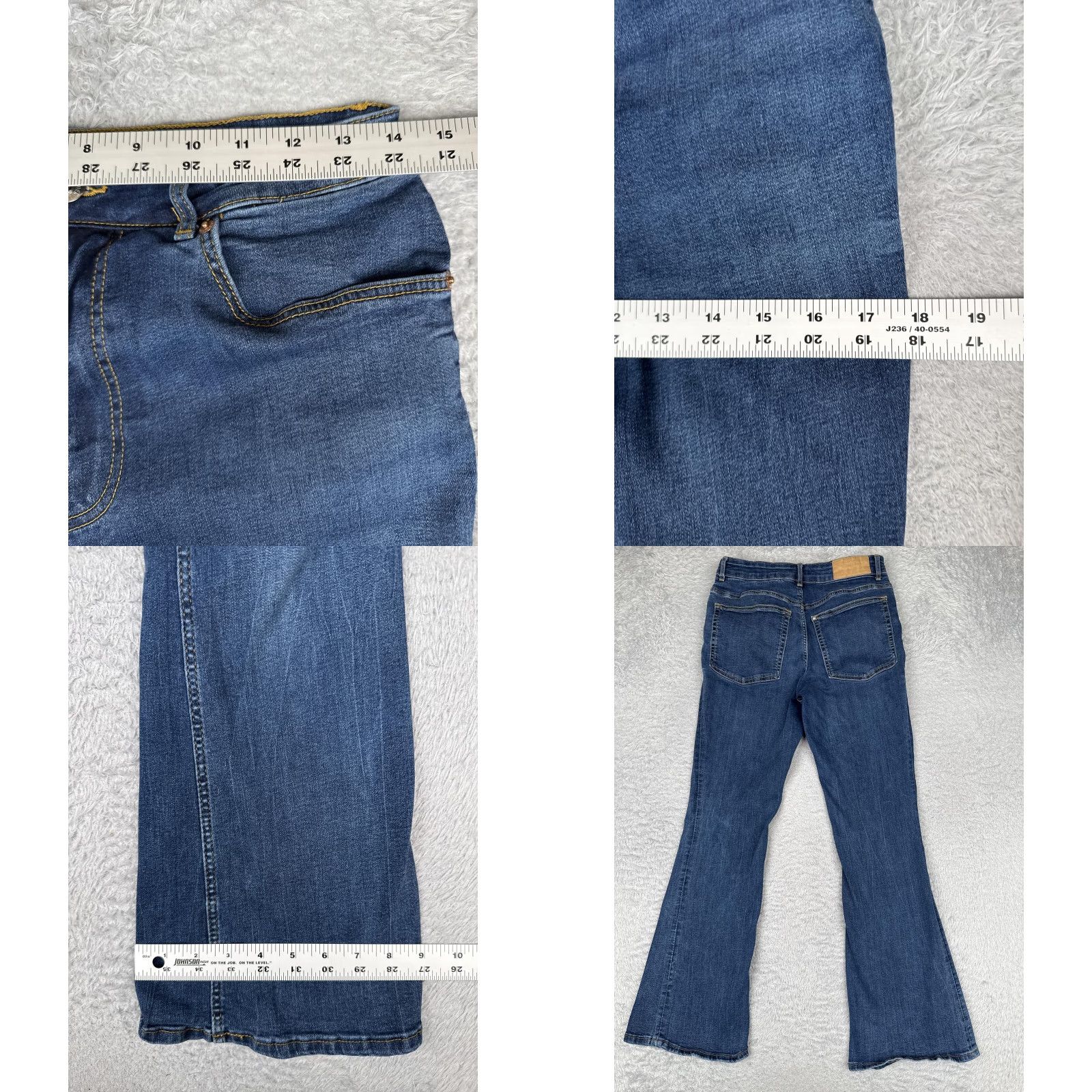 H&M H&M Bootcut Jeans Womens 8 Blue Med Wash Mid Rise Stretch 5 Pocket 28x30 Size 30" / US 8 / IT 44 - 9 Thumbnail