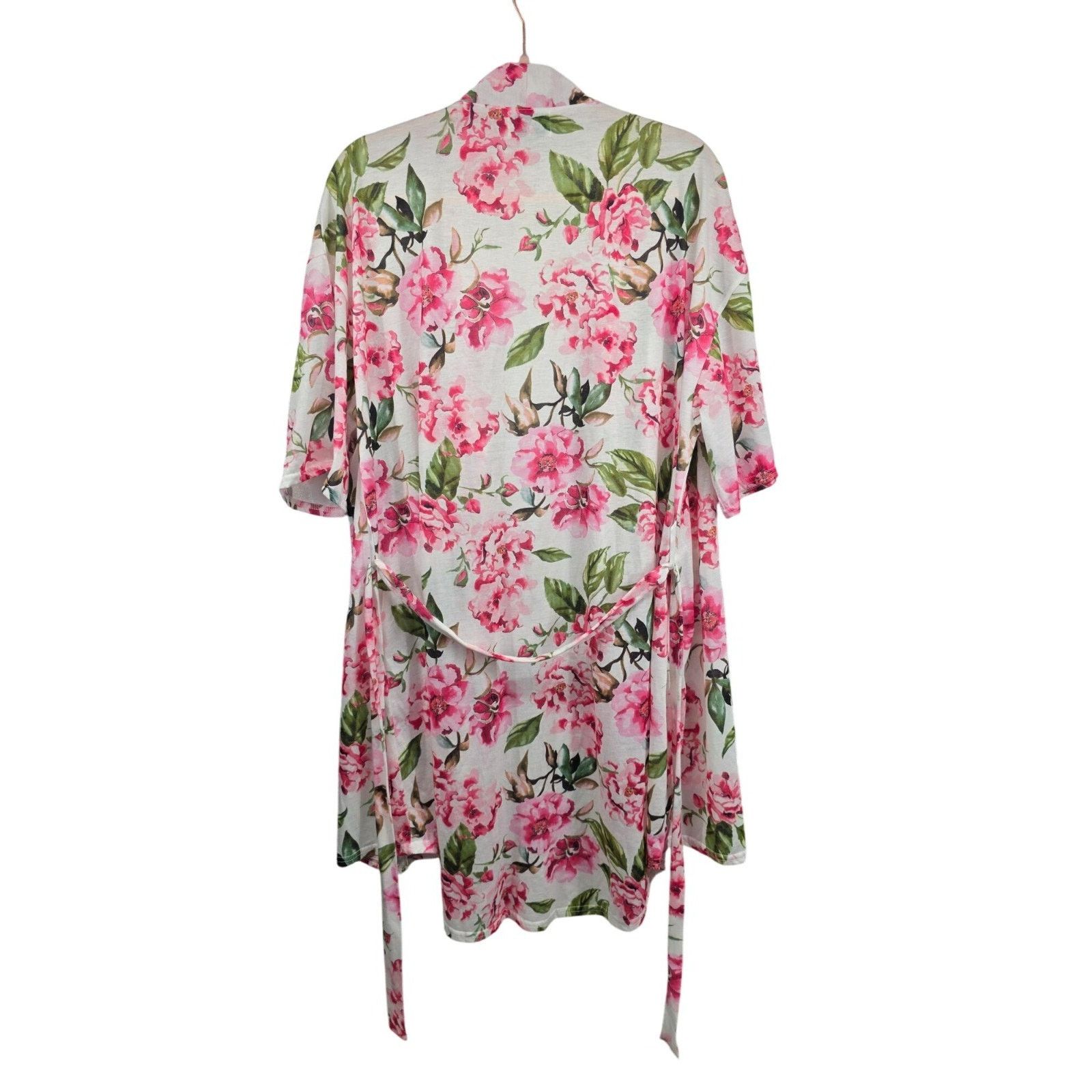 Show Me Your MuMu Show Me Your Mumu Floral Kimono Robe Polyester Pink & Green Size ONE SIZE - 4 Thumbnail