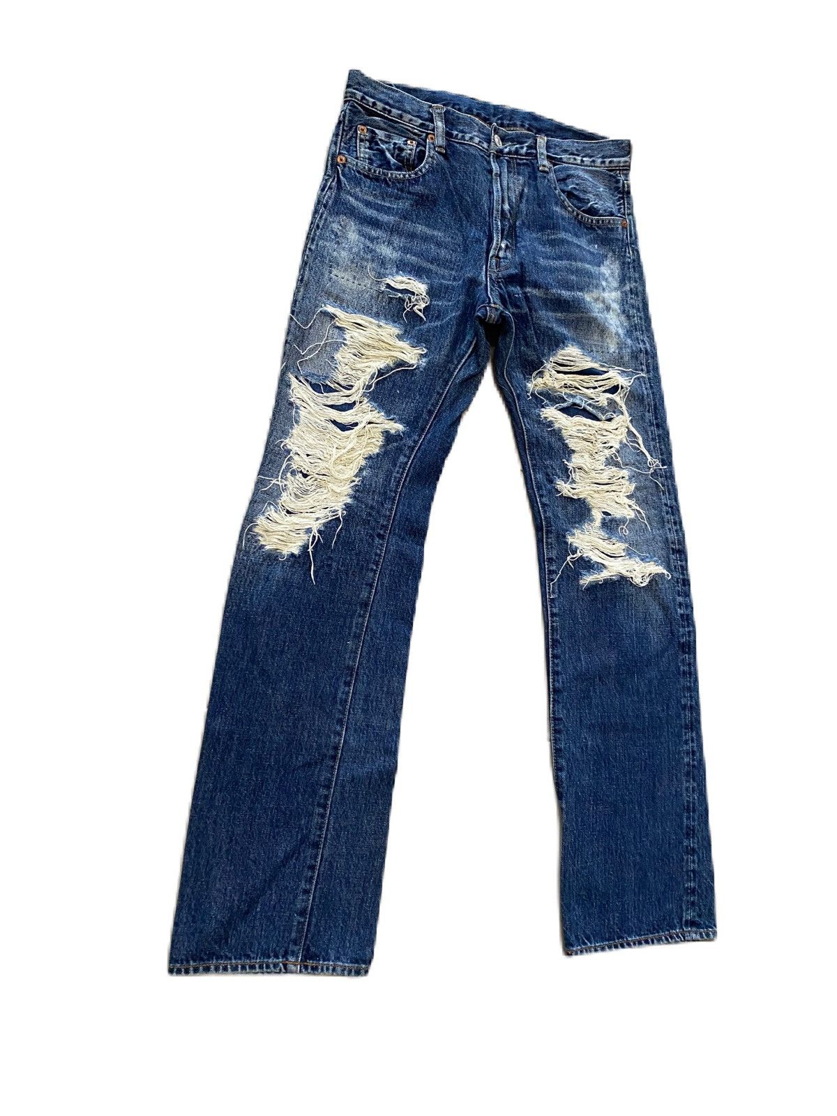 Kapital THRASHED JAPAN BRAND FLY BUTTON SELVEDGE DENIM & DUGAREE Size US 29 - 3 Thumbnail