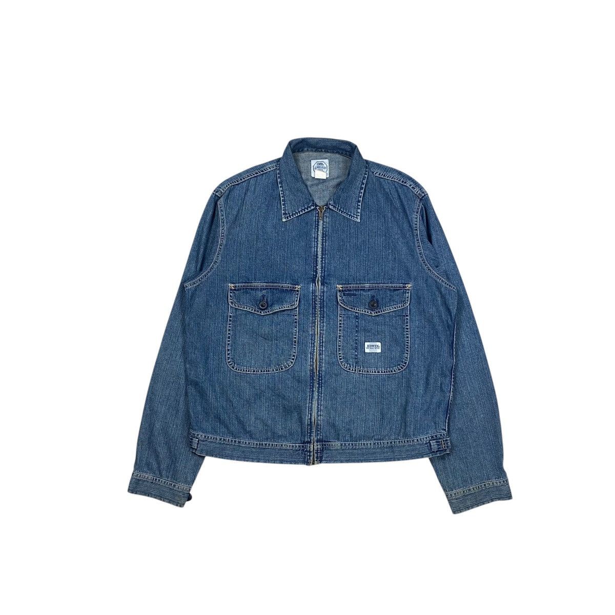 Edwin × Vintage Vintage Edwin Two Pocket Denim Work Jacket Size US L / EU 52-54 / 3 - 1 Thumbnail
