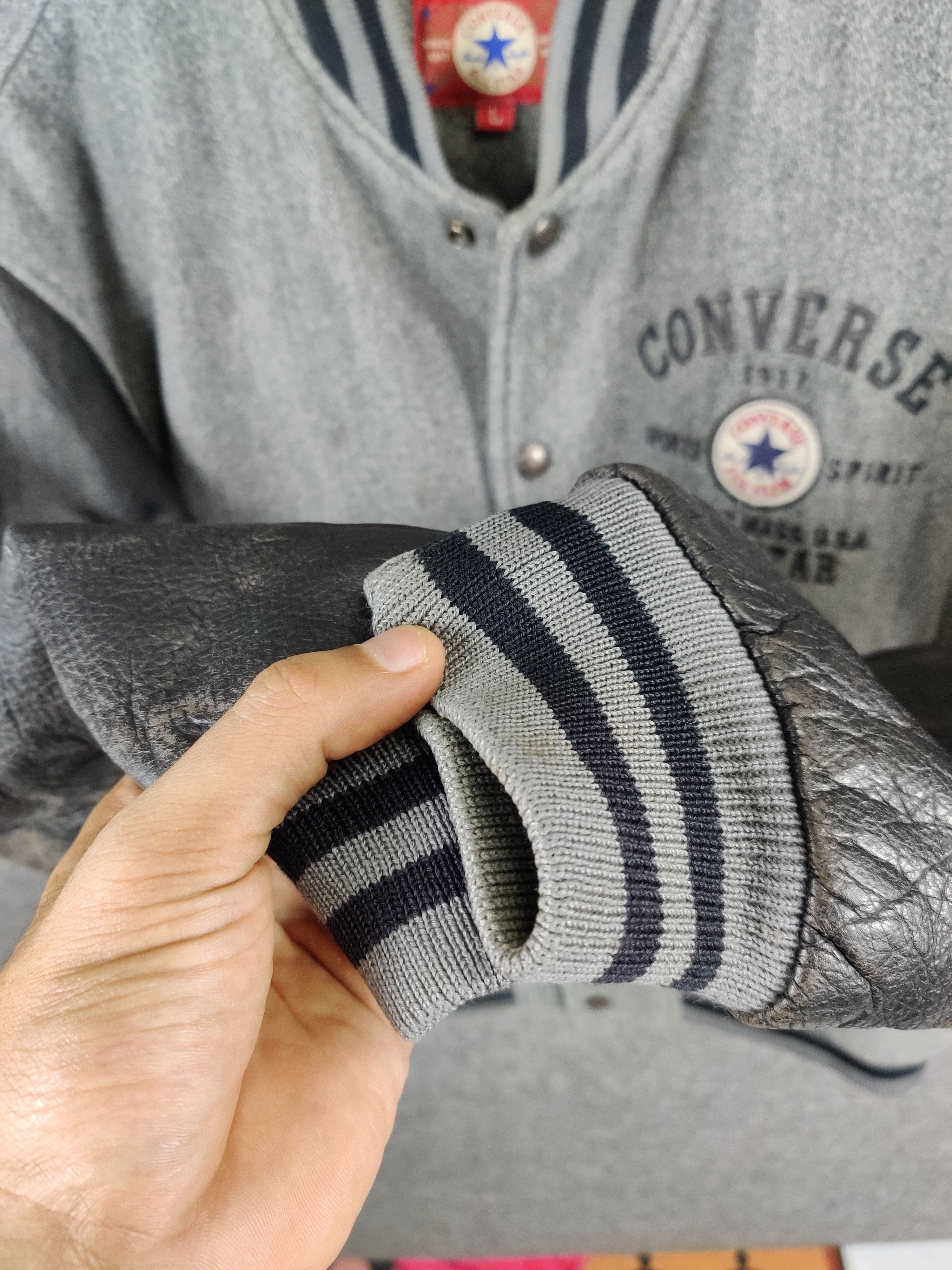 Converse Vintage 90s Converse Embroidery Varsity Leather Jacket Size US L / EU 52-54 / 3 - 9 Thumbnail