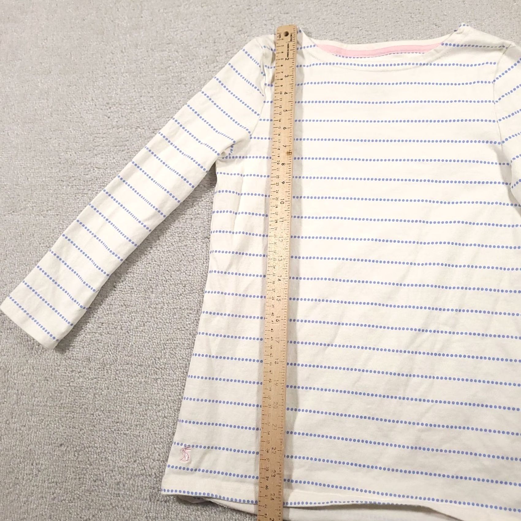 Vintage Joules Top White Blue Sz 6 Long Sleeve Striped Size M / US 6-8 / IT 42-44 - 5 Thumbnail