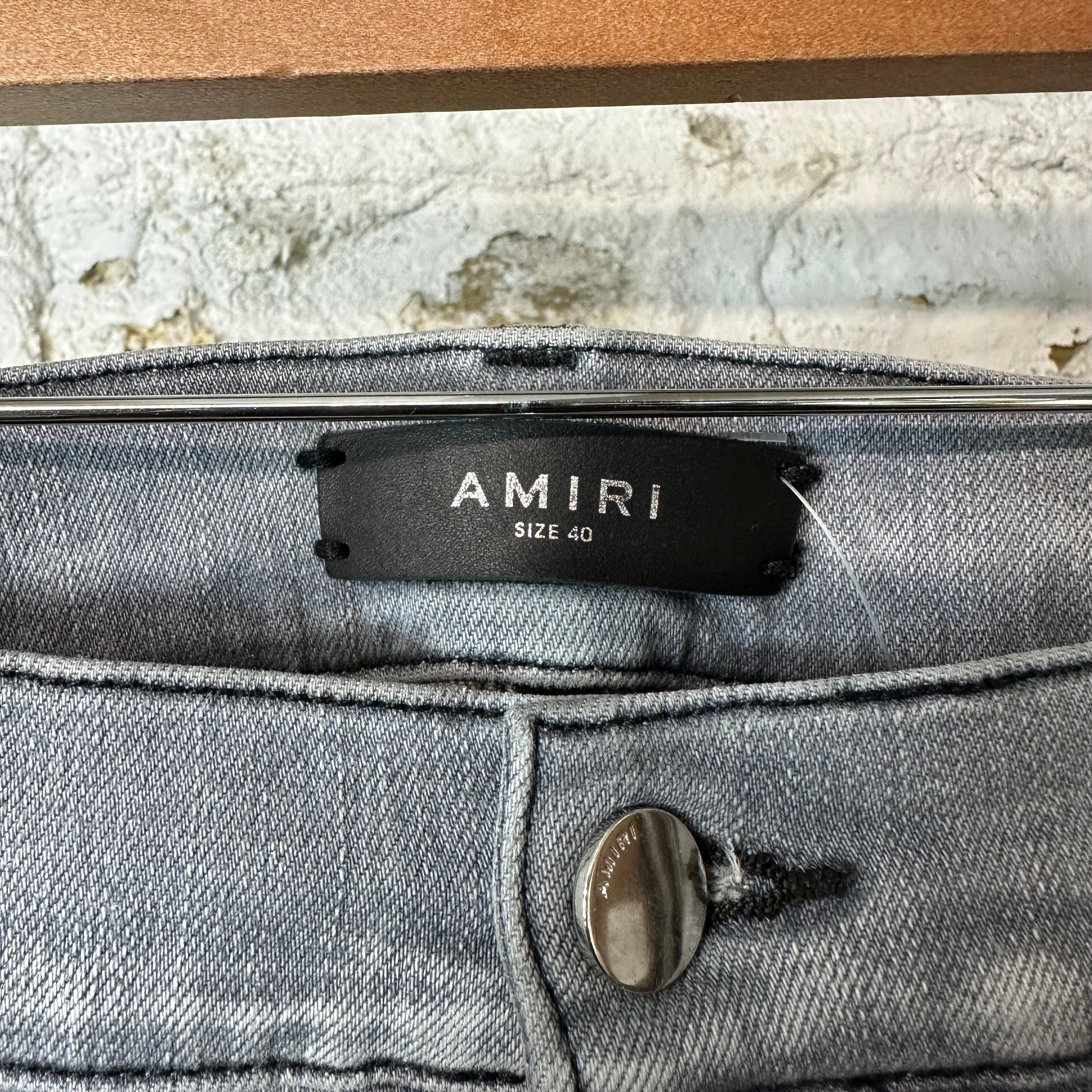 Amiri Amiri Knee Rip Grey Shotgun Denim Jeans Sz 40 Size US 40 / EU 56 - 3 Thumbnail