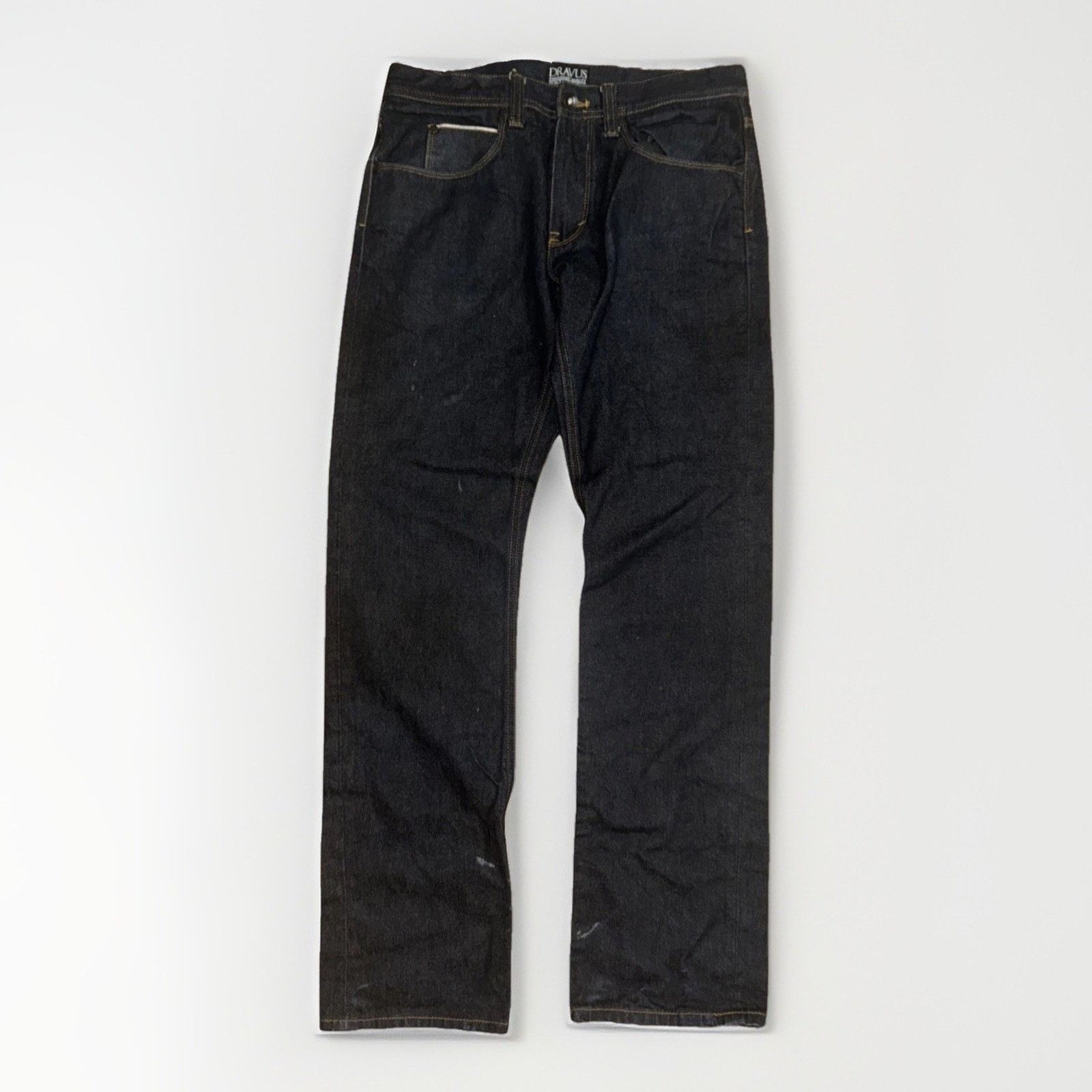 Dravus Dravus Men’s Red Line Selvedge Raw Denim 32x33 Dark Indigo Size US 32 / EU 48 - 5 Thumbnail