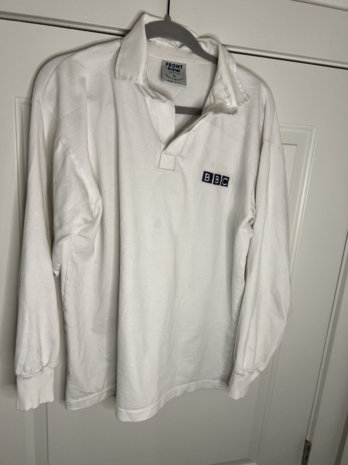 Other White BBC Television Long Sleeved Rugby shirt #rugby Size US L / EU 52-54 / 3 - 5 Thumbnail