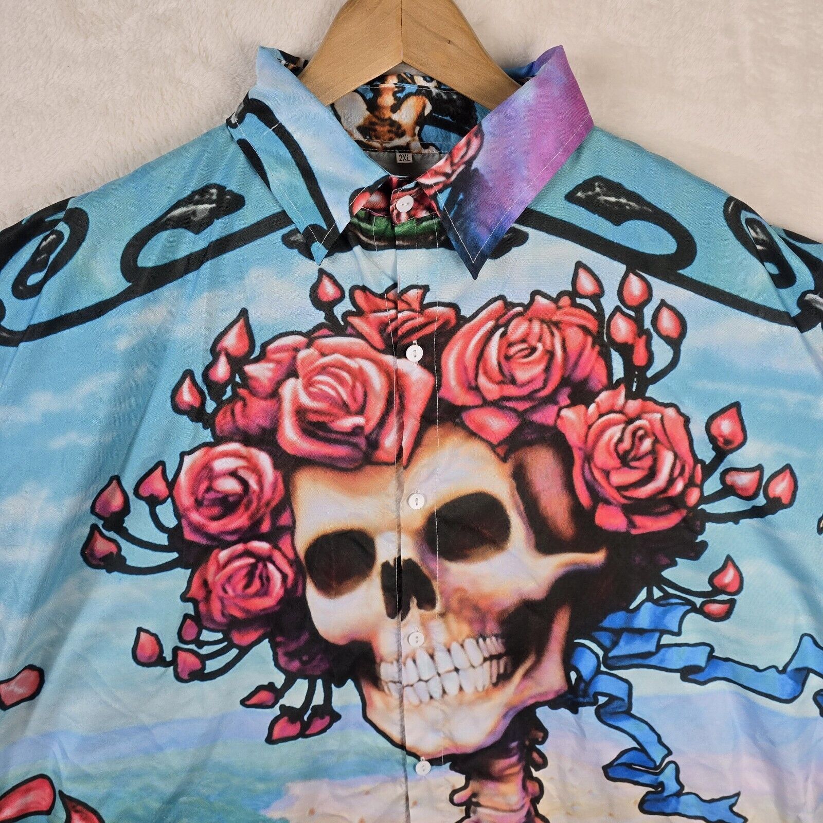 Grateful Dead Grateful Dead Hawaiian Button Up Shirt Size XXL AOP Skeleton Size US XXL / EU 58 / 5 - 3 Thumbnail
