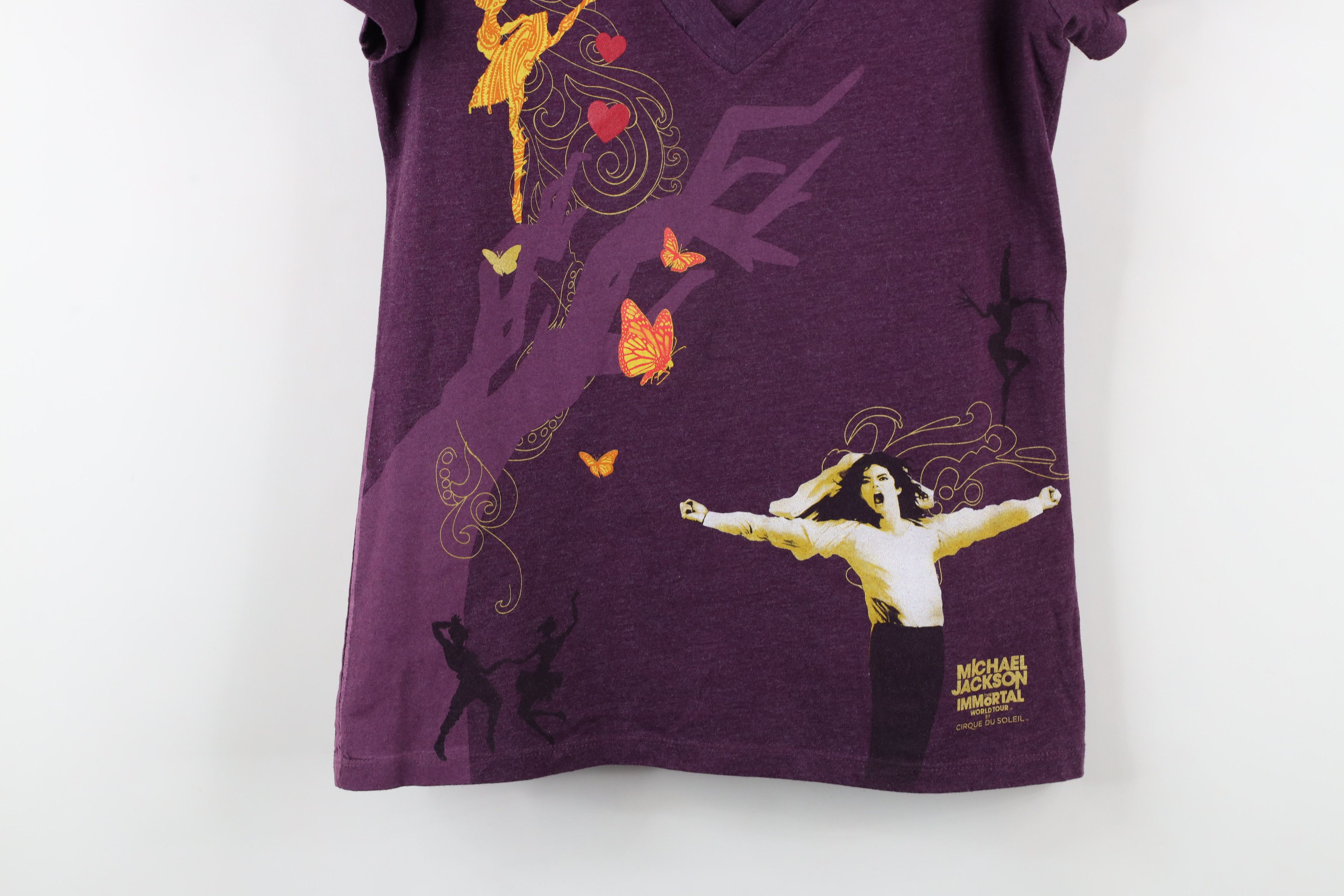 Vintage Cirque Du Soleil Michael Jackson Immortal V-Neck T-Shirt Size L / US 10 / IT 46 - 3 Thumbnail