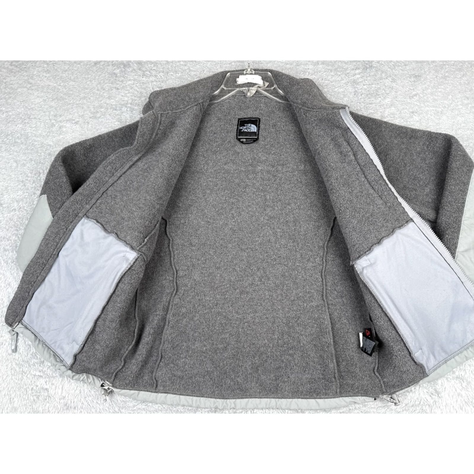 The North Face The North Face Jacket Women S Gray Polyester Fleece Full Zip Mock Denali Logo Zipper Embroidered Size S / US 4 / IT 40 - 2 Thumbnail