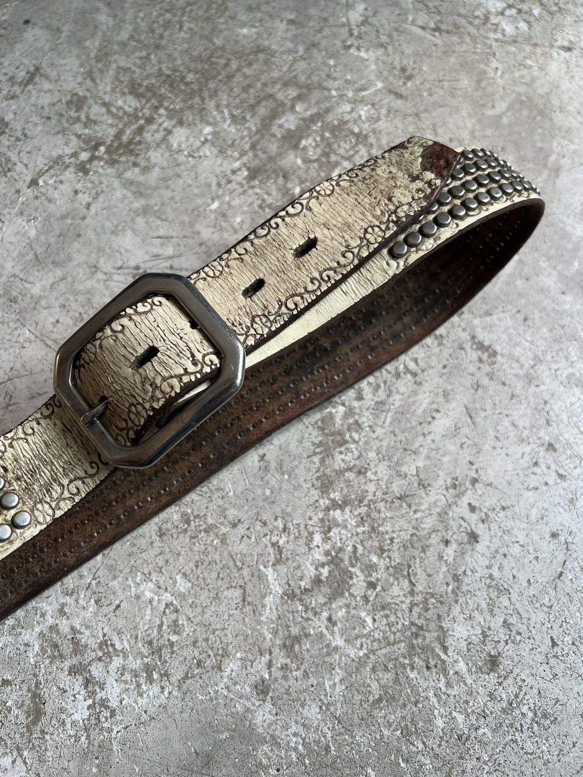 Genuine Leather × Vintage SOLD* Vintage Studded Leather Belt Size 34 - 8 Thumbnail