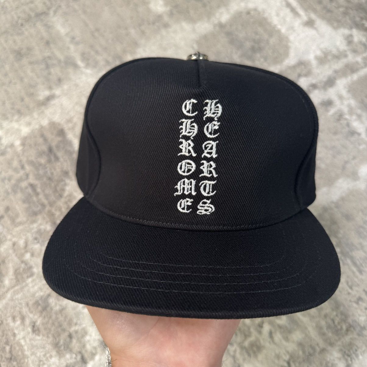 Chrome Hearts Vertical logo waxed denim baseball hat Size ONE SIZE - 2 Thumbnail