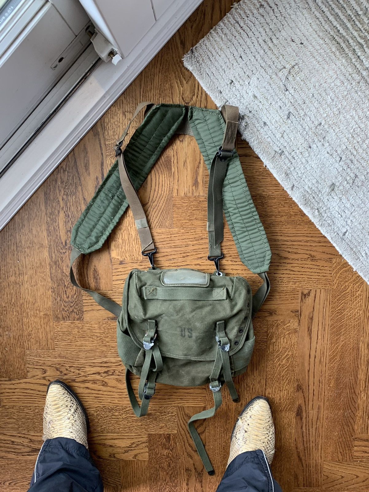 Vintage Military Bag Canvas Field Pack Suspender Korea Vietn