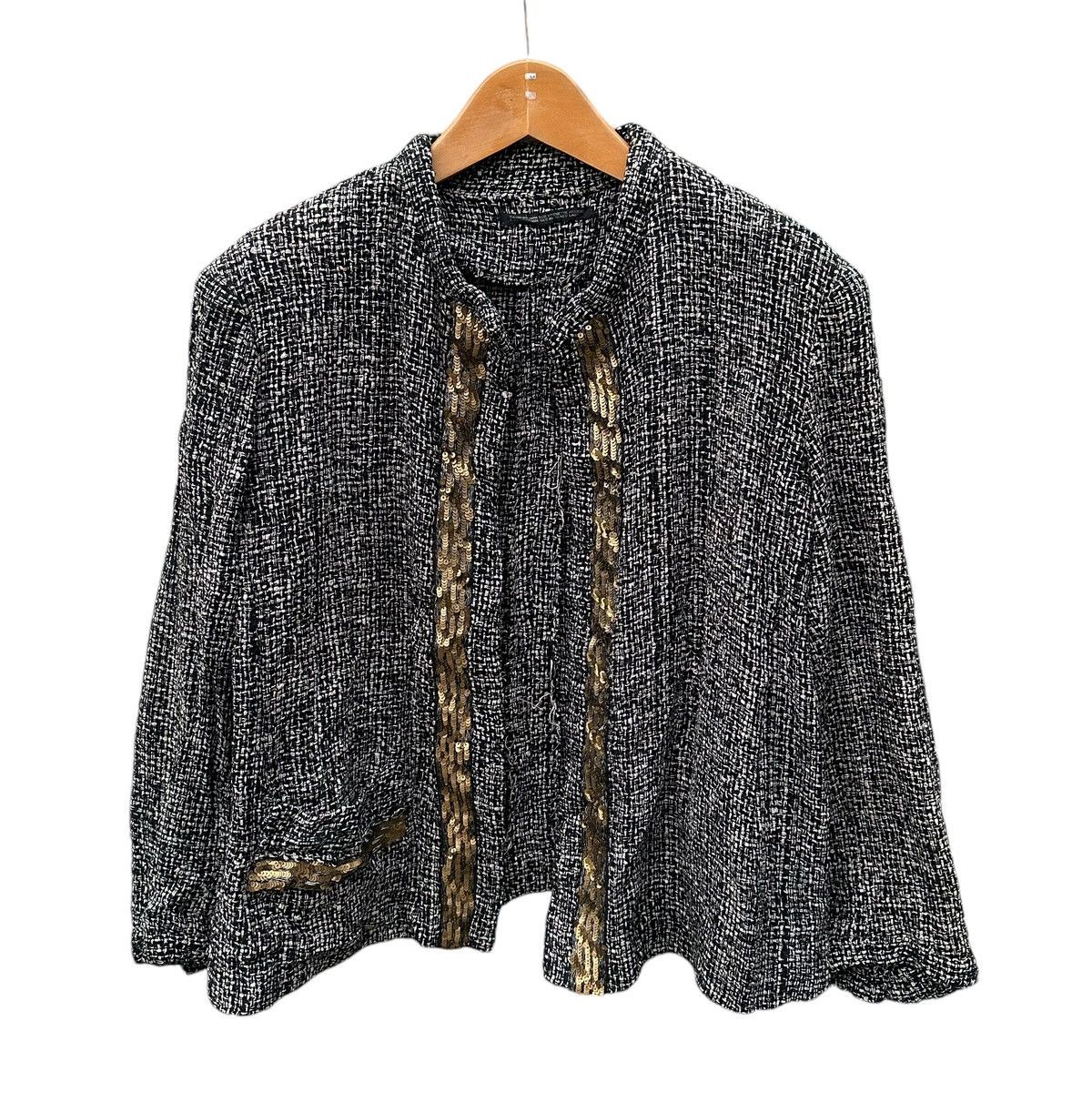 Yohji Yamamoto 🔥ARCHIVED🔥ss1997 Yohji Yamamoto signature silk tweed jacket Size S / US 4 / IT 40 - 4 Thumbnail
