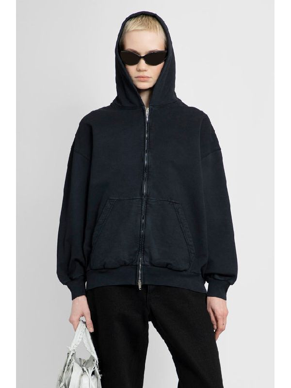 Balenciaga o1bcso1str0525 Paris Zip-Up Hoodie Small Fit in Black Size XL / US 12-14 / IT 48-50 - 1 Thumbnail