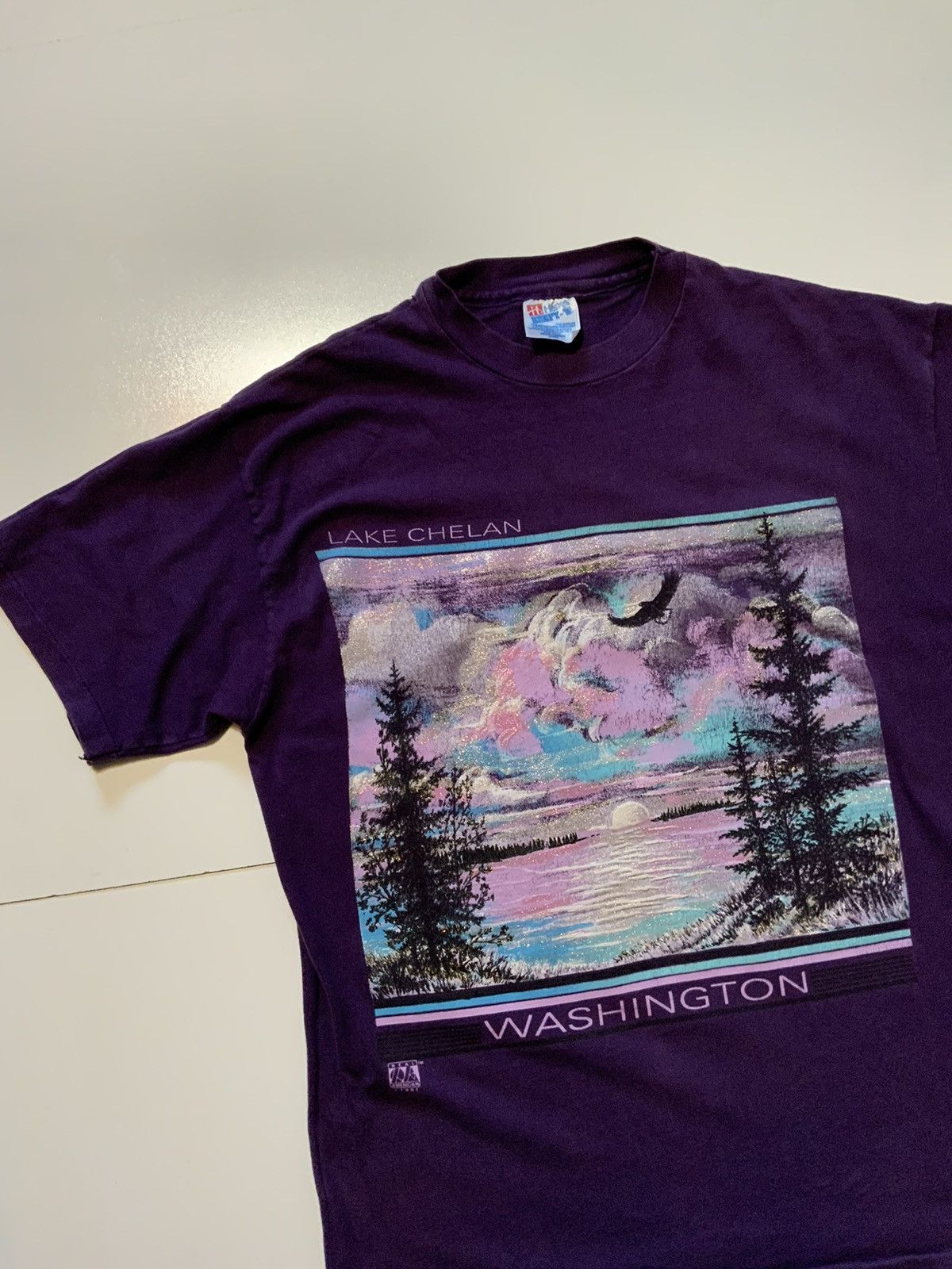 Vintage 1991 Lake Chelan Washington Landscape Single Stitch T-Shirt Size US L / EU 52-54 / 3 - 4 Thumbnail