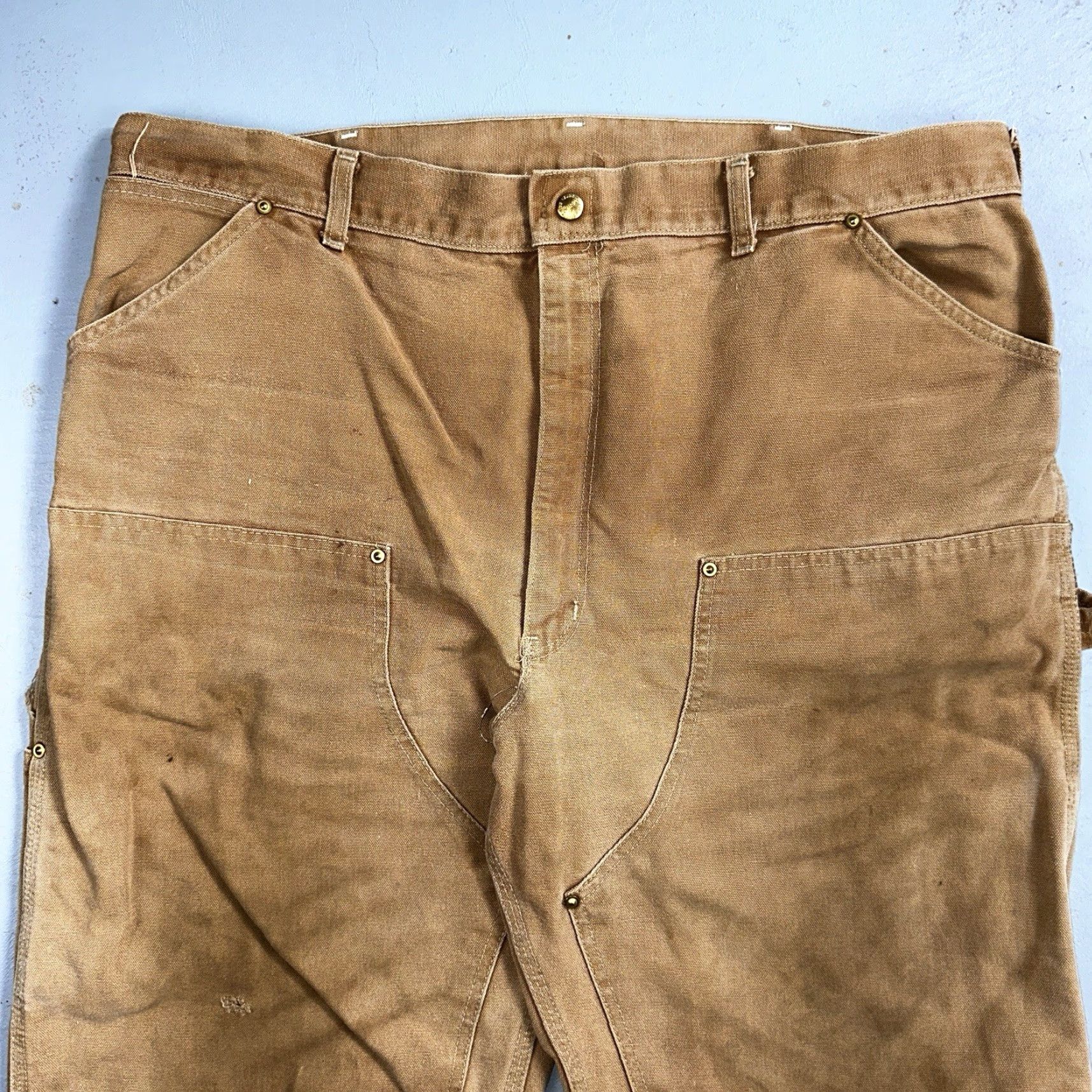 Carhartt VINTAGE Carhartt Pants Carpenter 42x32 Brown USA 1989 Double Knee 80s Cotton Regular Men Size US 42 / EU 58 - 2 Thumbnail