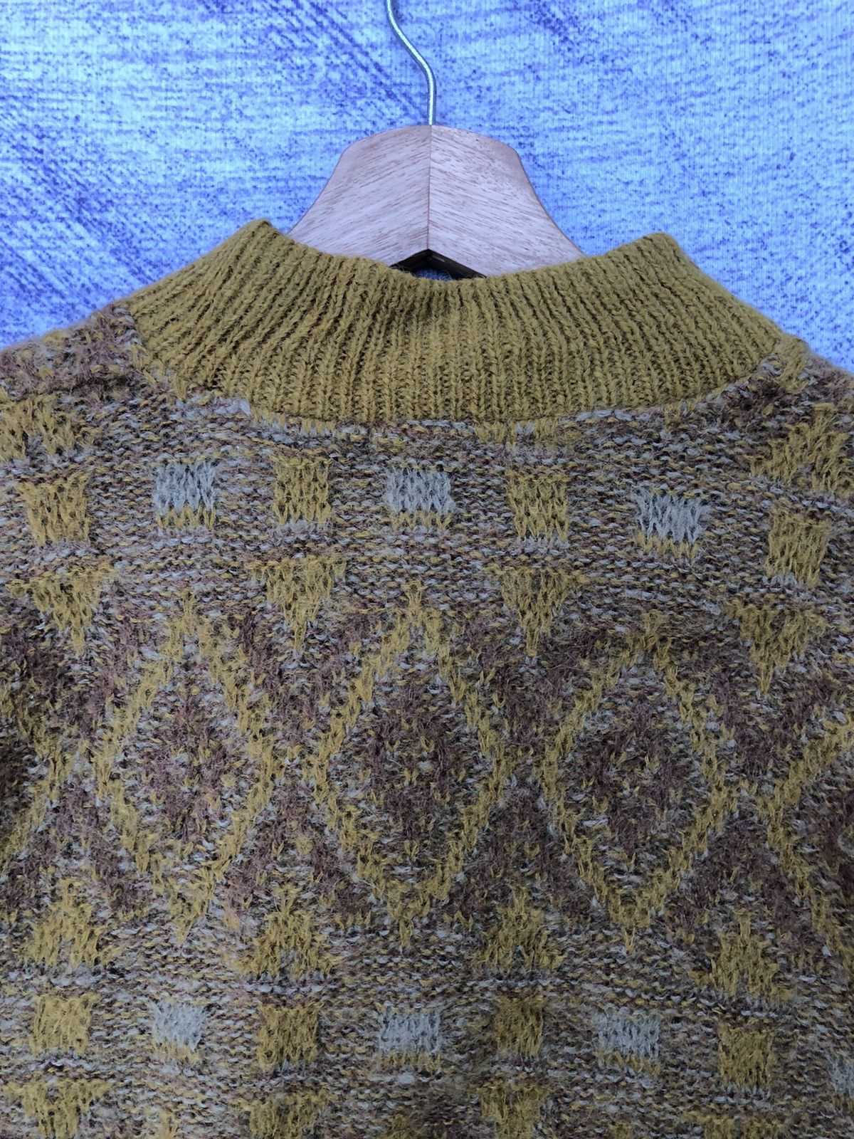 Aran Isles Knitwear × Vintage Vintage British Piper Shaggy Knit Polo Fleece Size US L / EU 52-54 / 3 - 14 Thumbnail