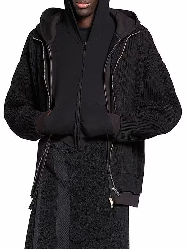 Balenciaga [Sample] 3000$ Spring24 Sample Layered hooded knitwear Size US XL / EU 56 / 4 - 2 Thumbnail