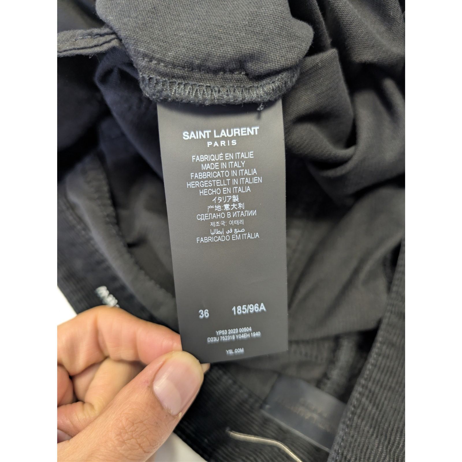 Saint Laurent Paris o1rshd1 Relaxed Straight Corduroy Denim Jeans Spring Black Size US 36 / EU 52 - 16 Thumbnail