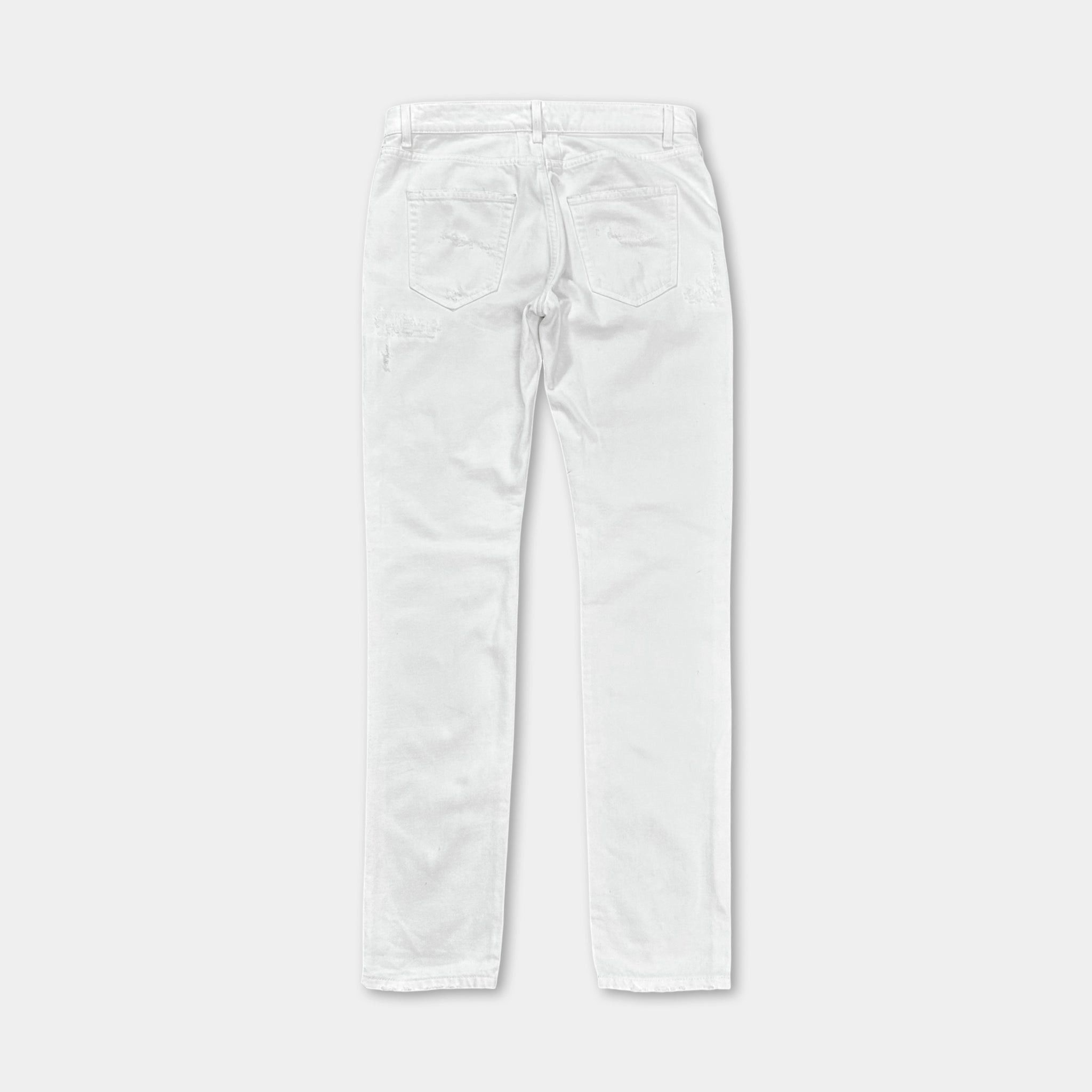 Saint Laurent Paris Saint Laurent D10 2016 Distressed White Skinny Jeans Size US 32 / EU 48 - 7 Thumbnail
