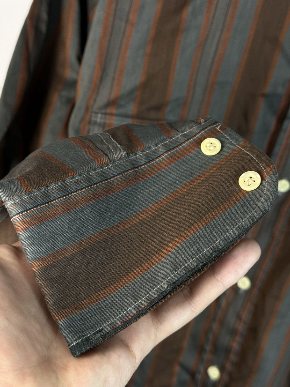 Yves Saint Laurent 90s Brown YSL Shirt Longlseeve France YSL Dress Shirt Size US L / EU 52-54 / 3 - 15 Thumbnail