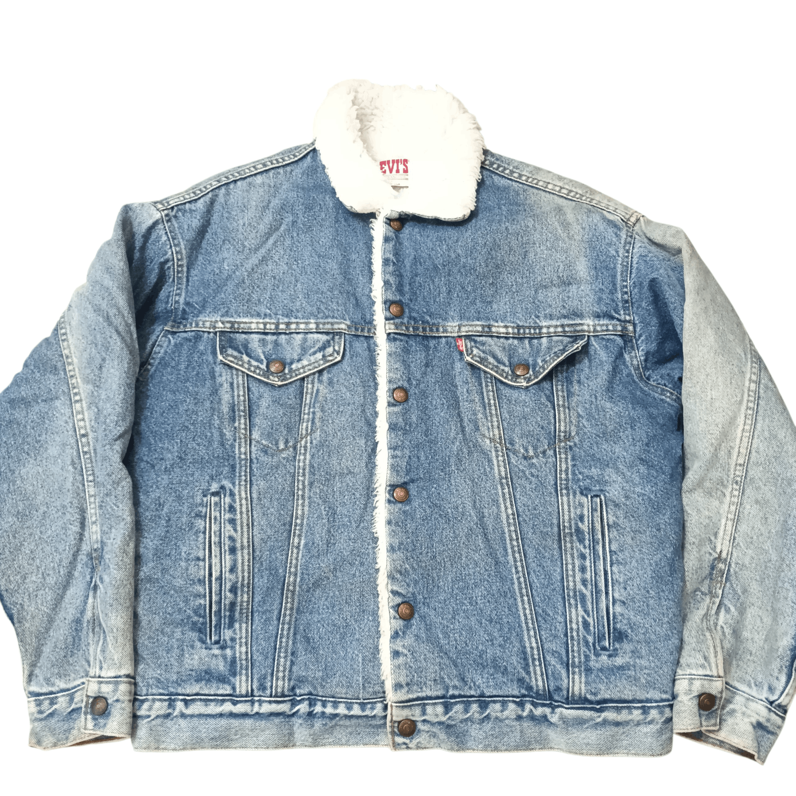 Levi's Vintage 70s 80s Levis Trucker Sherpa Denim Jacket Size US XL / EU 56 / 4 - 3 Thumbnail